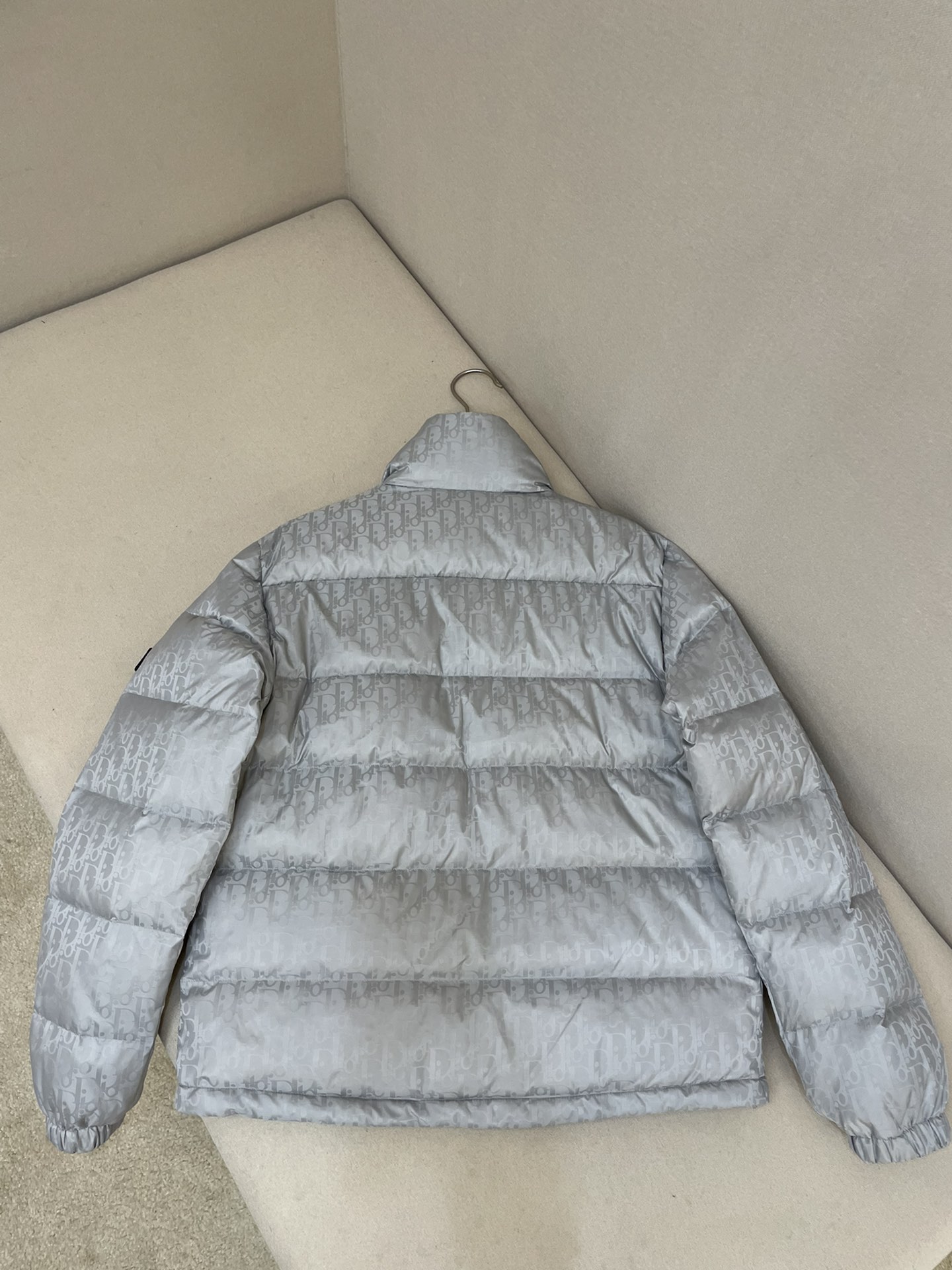 Dior Down Jacket White Duck Down Blue Printed L