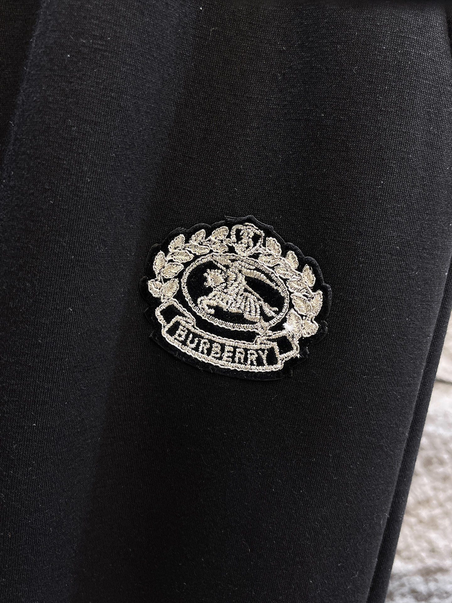 Burberry Basic Clothing Cotton Black Fleece Lined S-m-xl