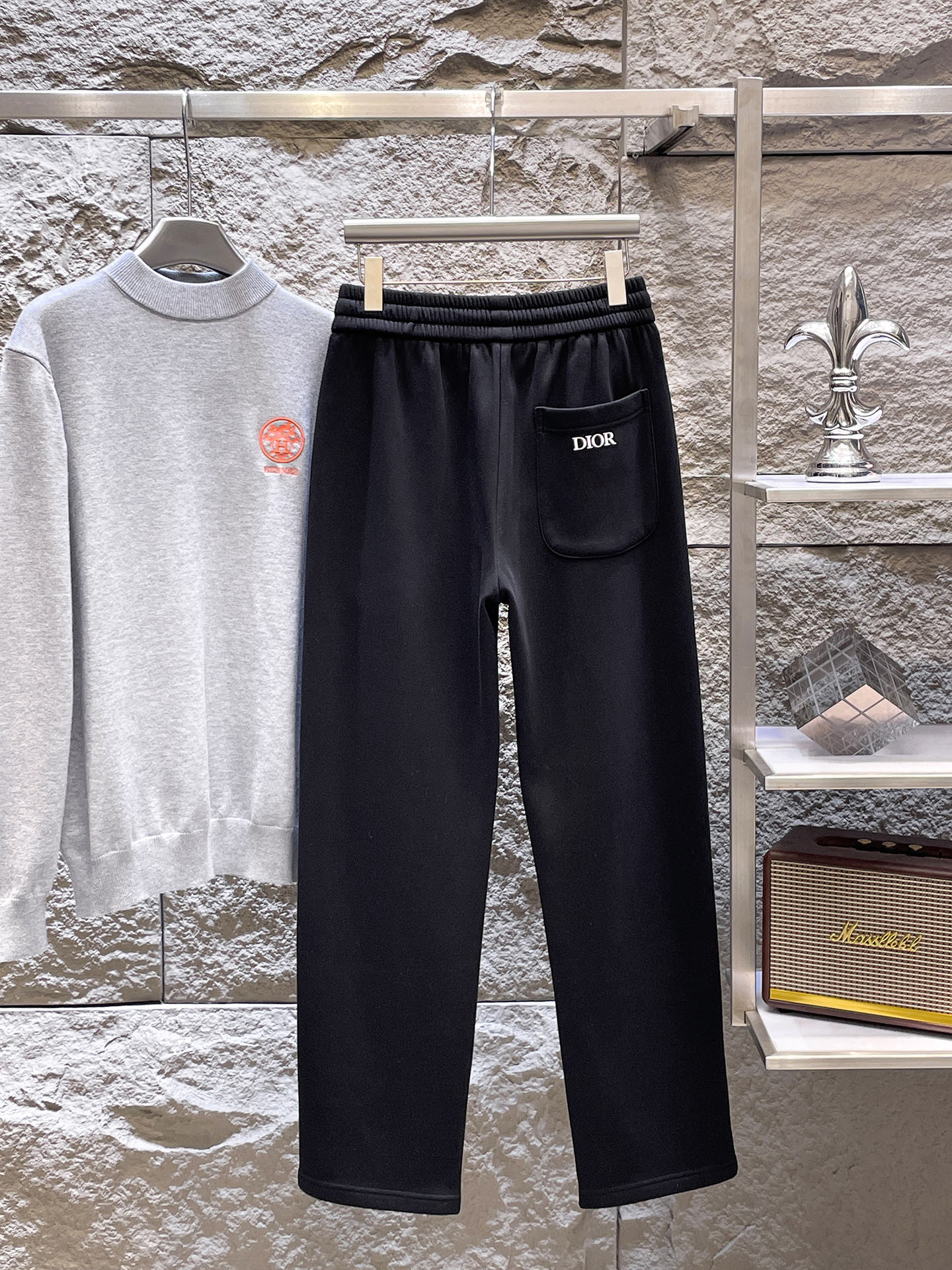 Dior Basic Clothing Cotton Black Fleece Lined S-m-xl