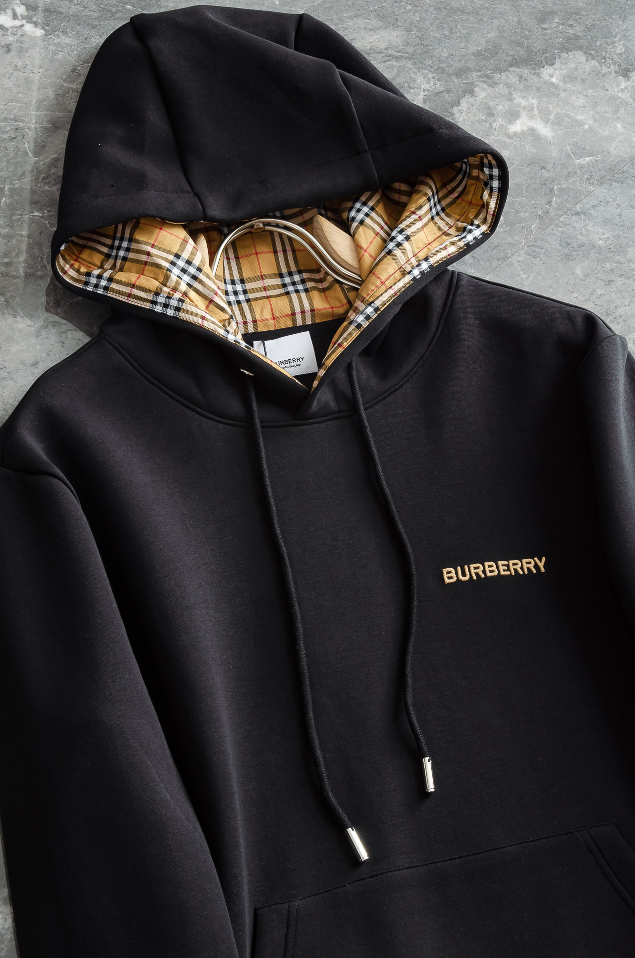 Burberry Male Hoodie Polyester Black Hooded M-xxxl