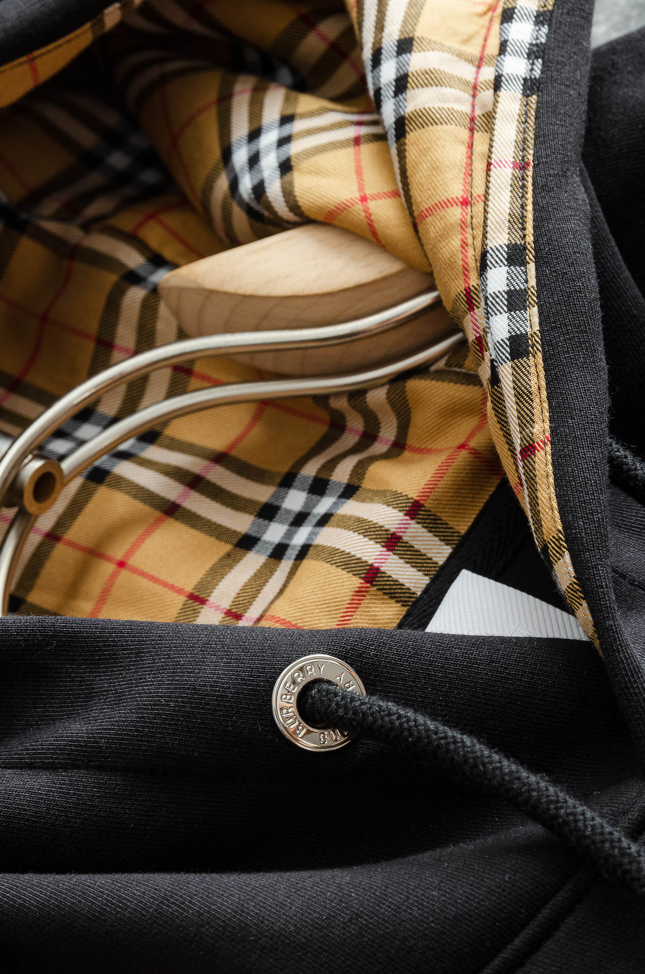 Burberry Male Hoodie Polyester Black Hooded M-xxxl