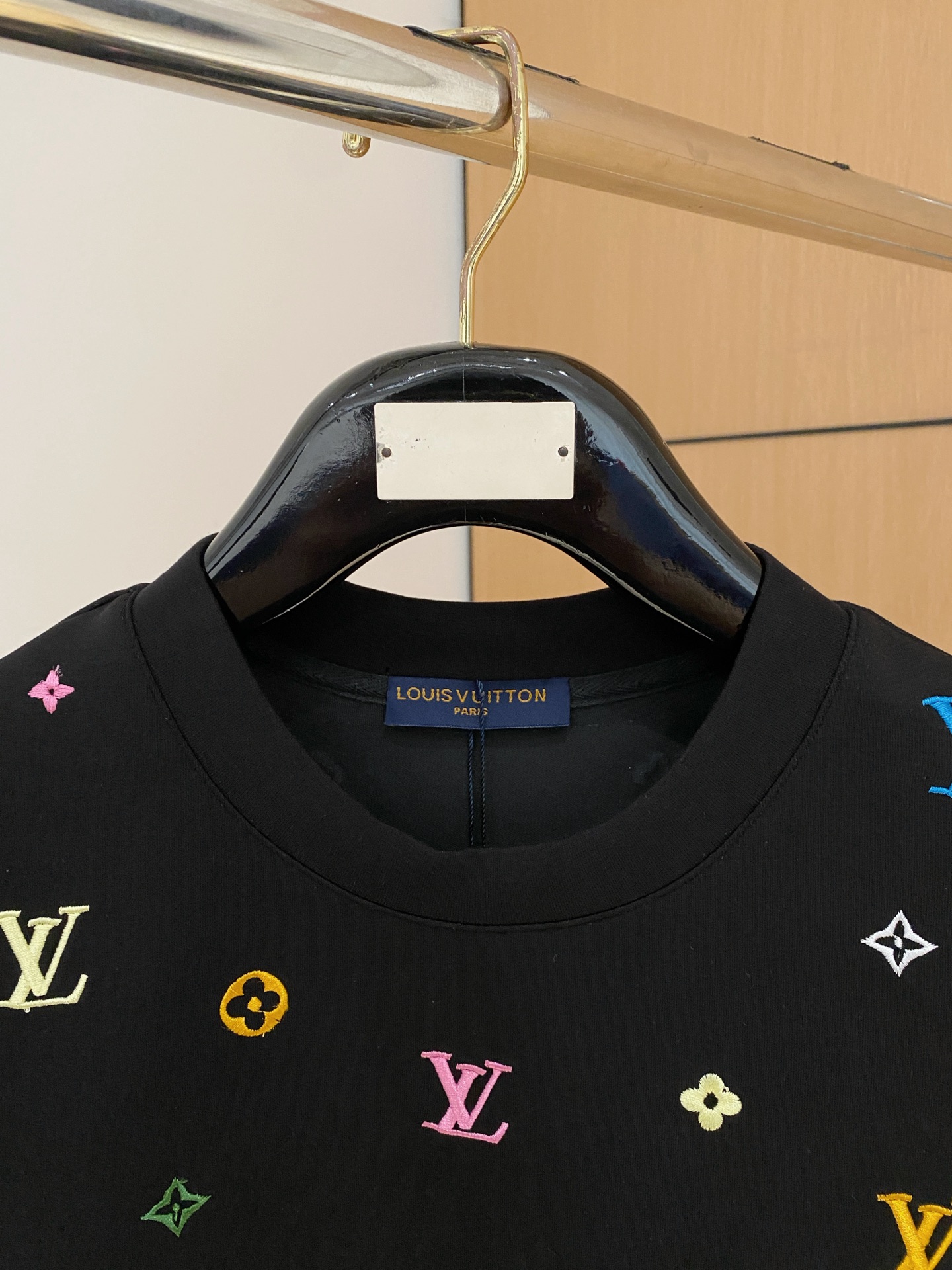 Louis Vuitton Male Hoodie Cotton Black Xs-s-m-l