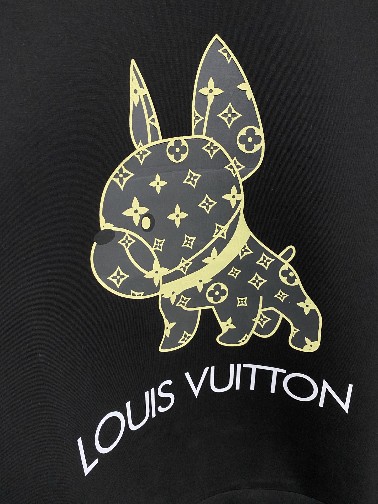 Louis Vuitton Male Hoodie Cotton Black Xs-s-m-l