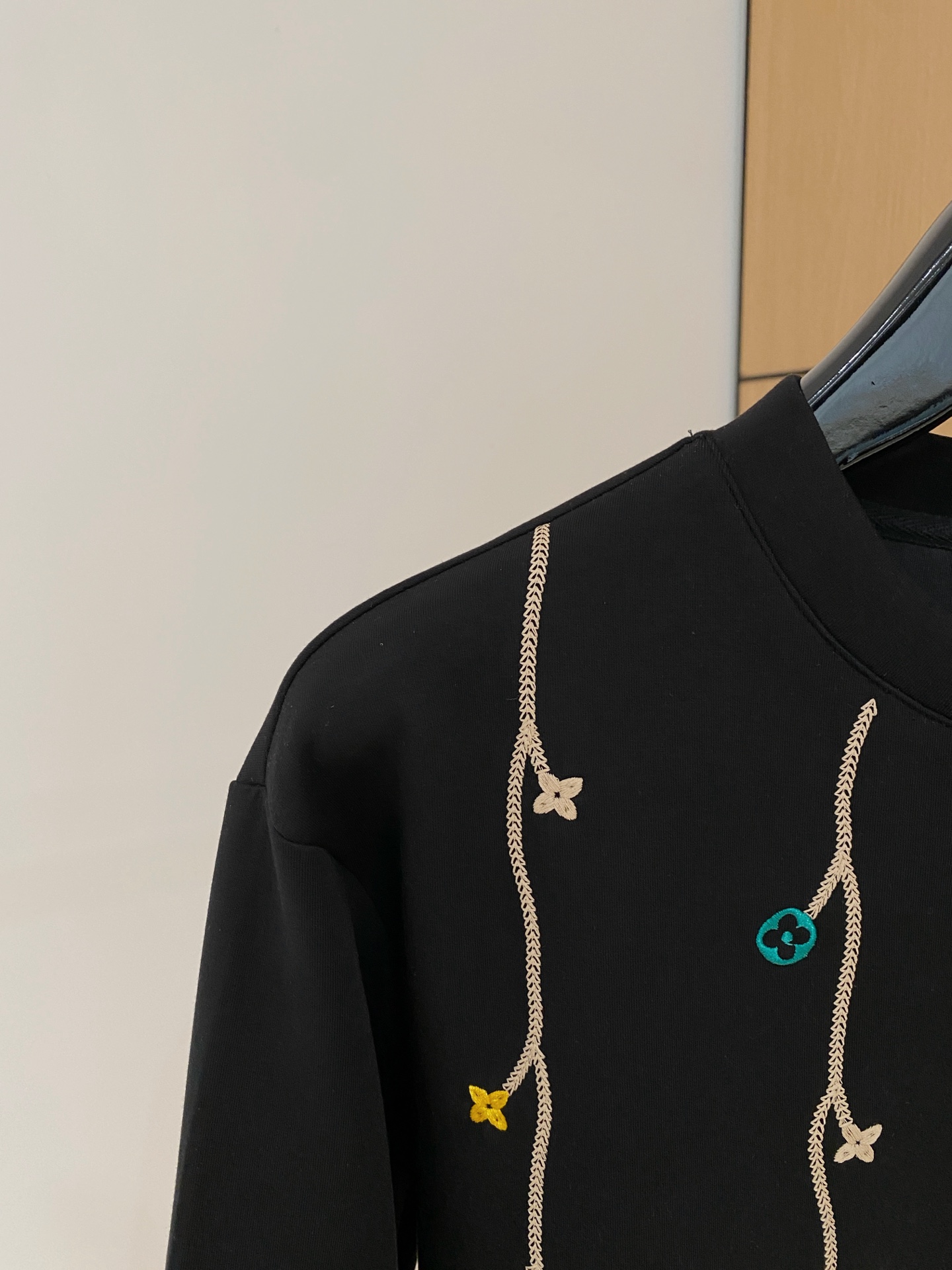 Louis Vuitton Male Hoodie Cotton Black Xs-s-m-l