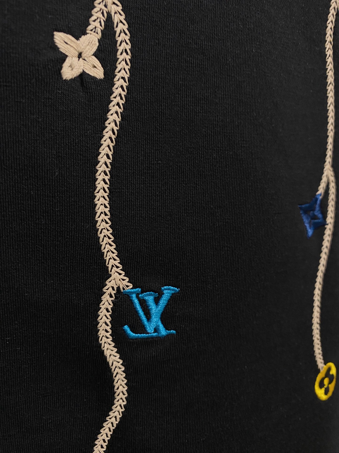 Louis Vuitton Male Hoodie Cotton Black Xs-s-m-l