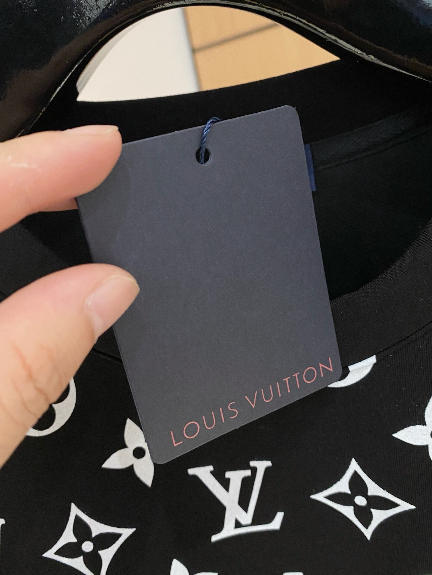 Louis Vuitton Male Hoodie Cotton Black Xs-s-m-l