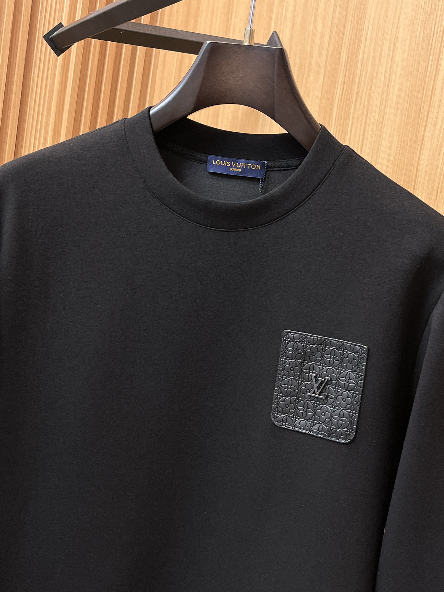 Louis Vuitton Male Hoodie Cotton Black Xs-s-m-l