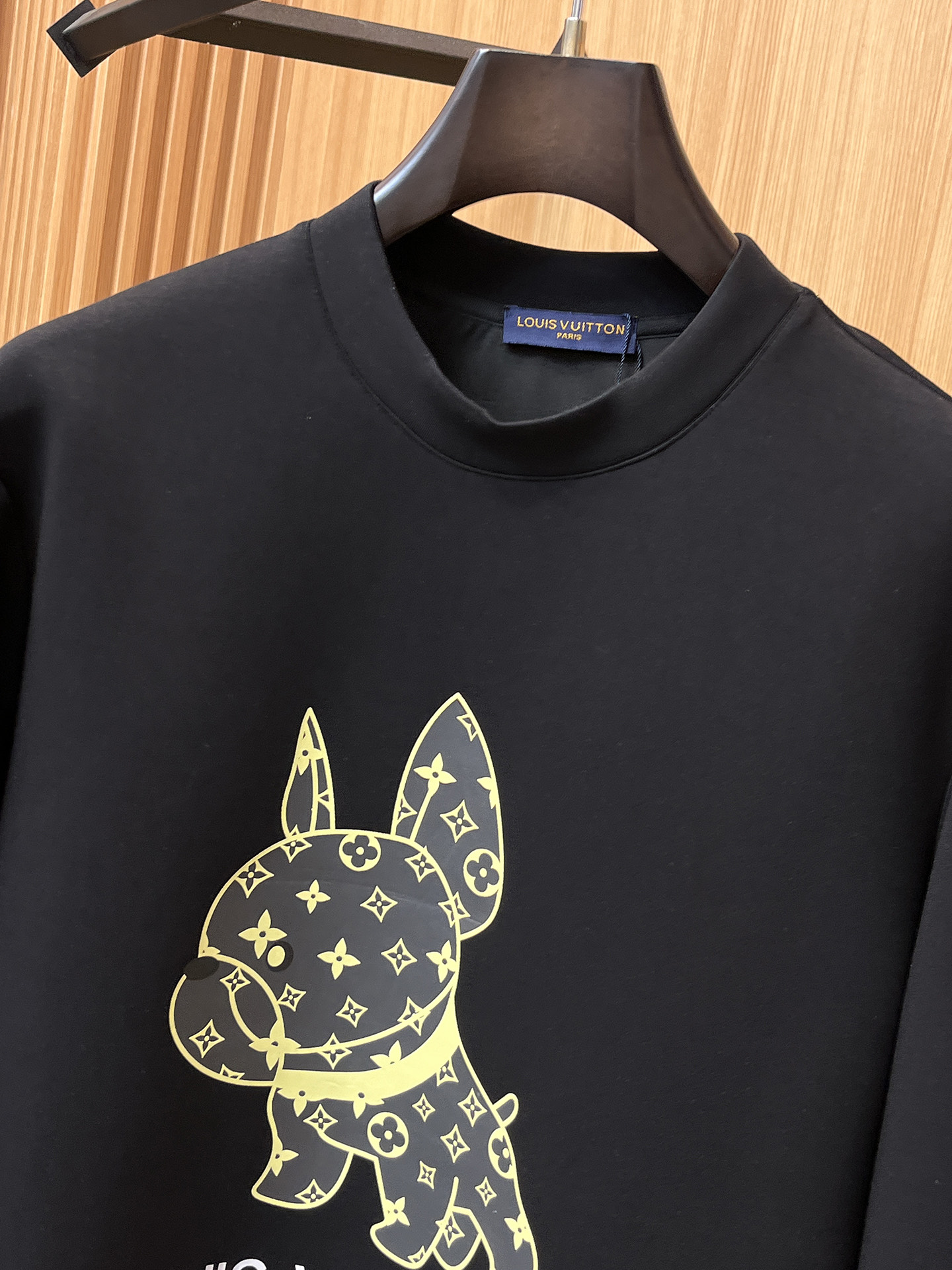Louis Vuitton Male Hoodie Cotton Black Xs-s-m-l