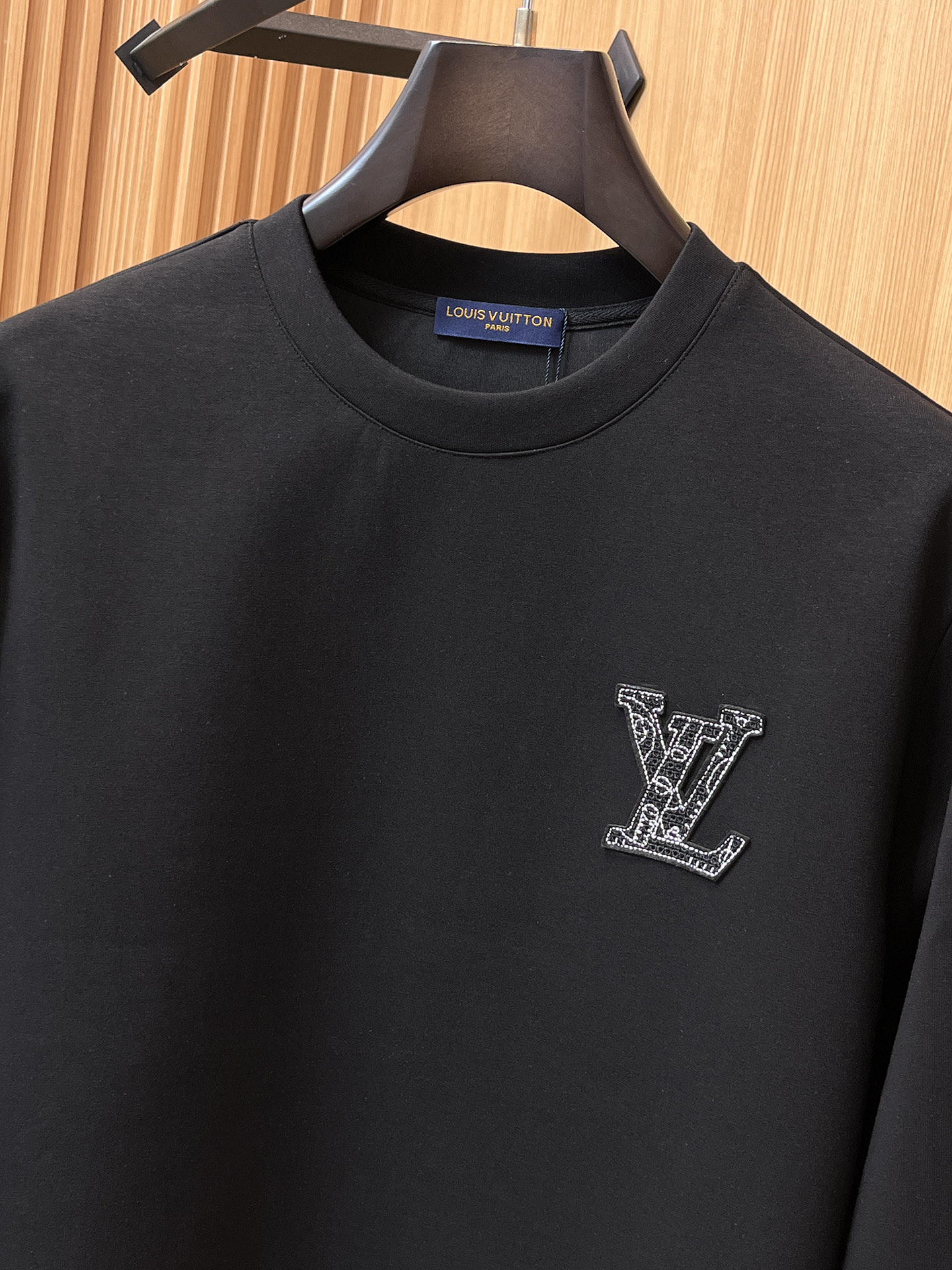 Louis Vuitton Male Hoodie Cotton Black Xs-s-m-l
