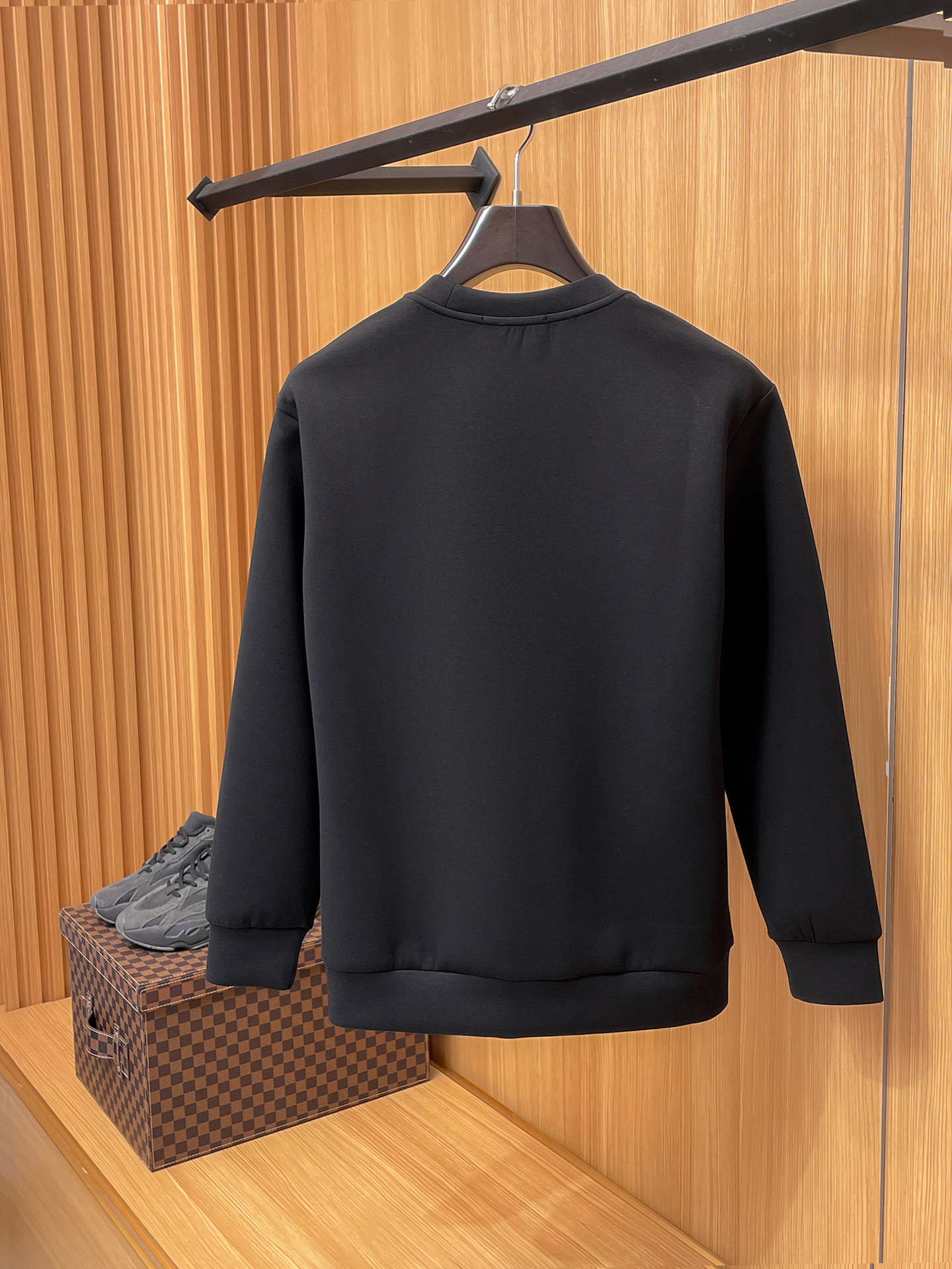 Louis Vuitton Male Hoodie Cotton Black Xs-s-m-l