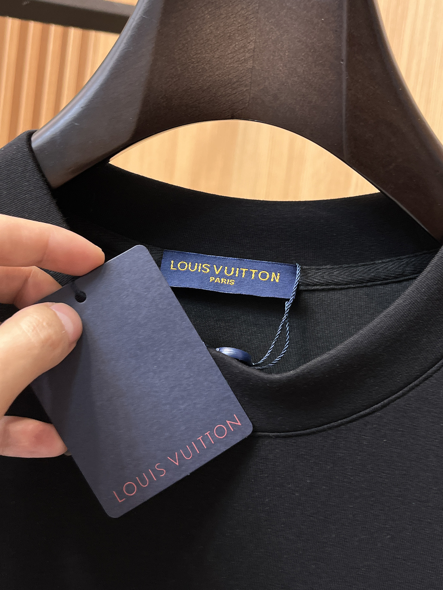 Louis Vuitton Male Hoodie Cotton Black Xs-s-m-l