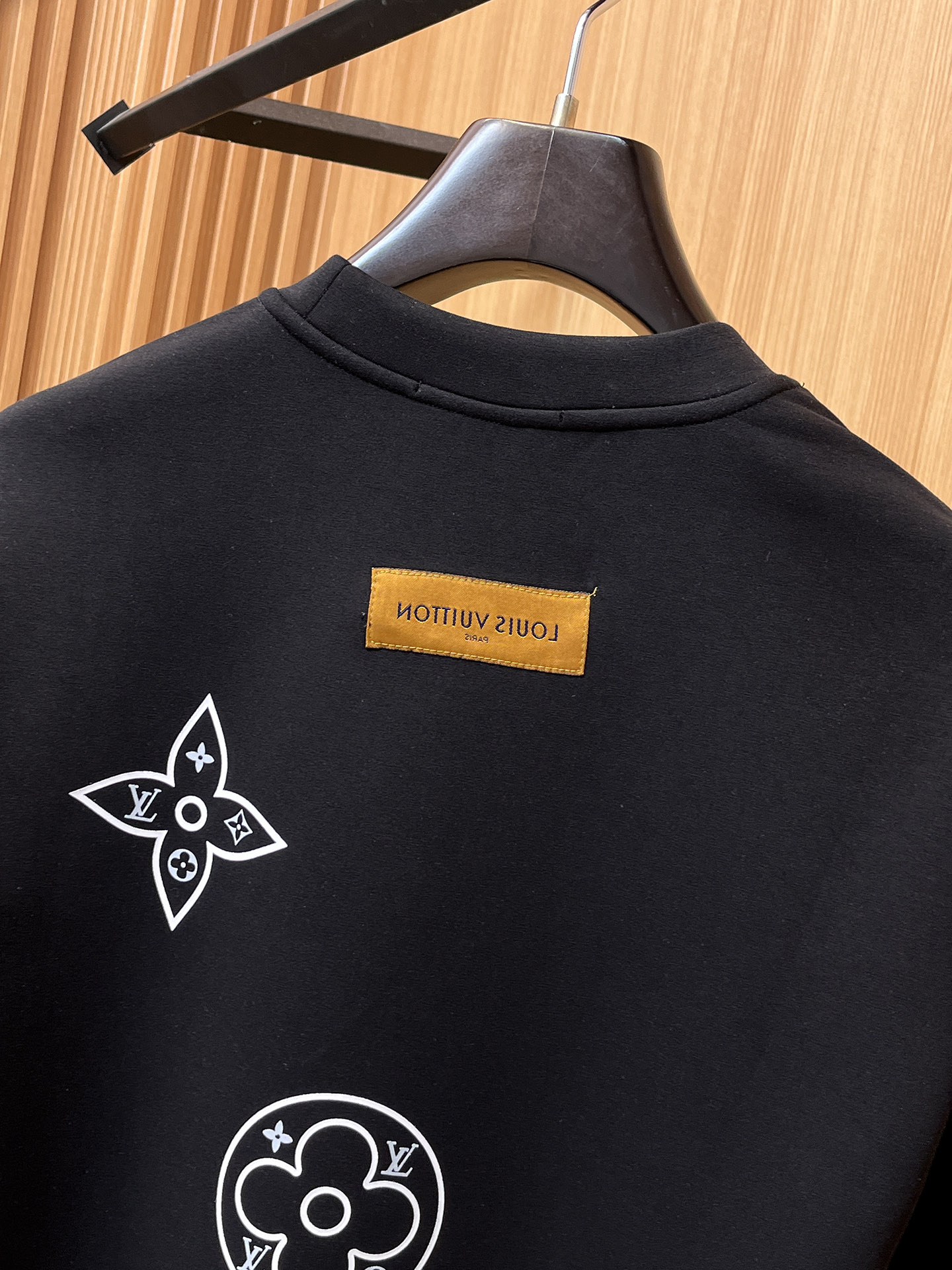 Louis Vuitton Male Hoodie Cotton Black Xs-s-m-l