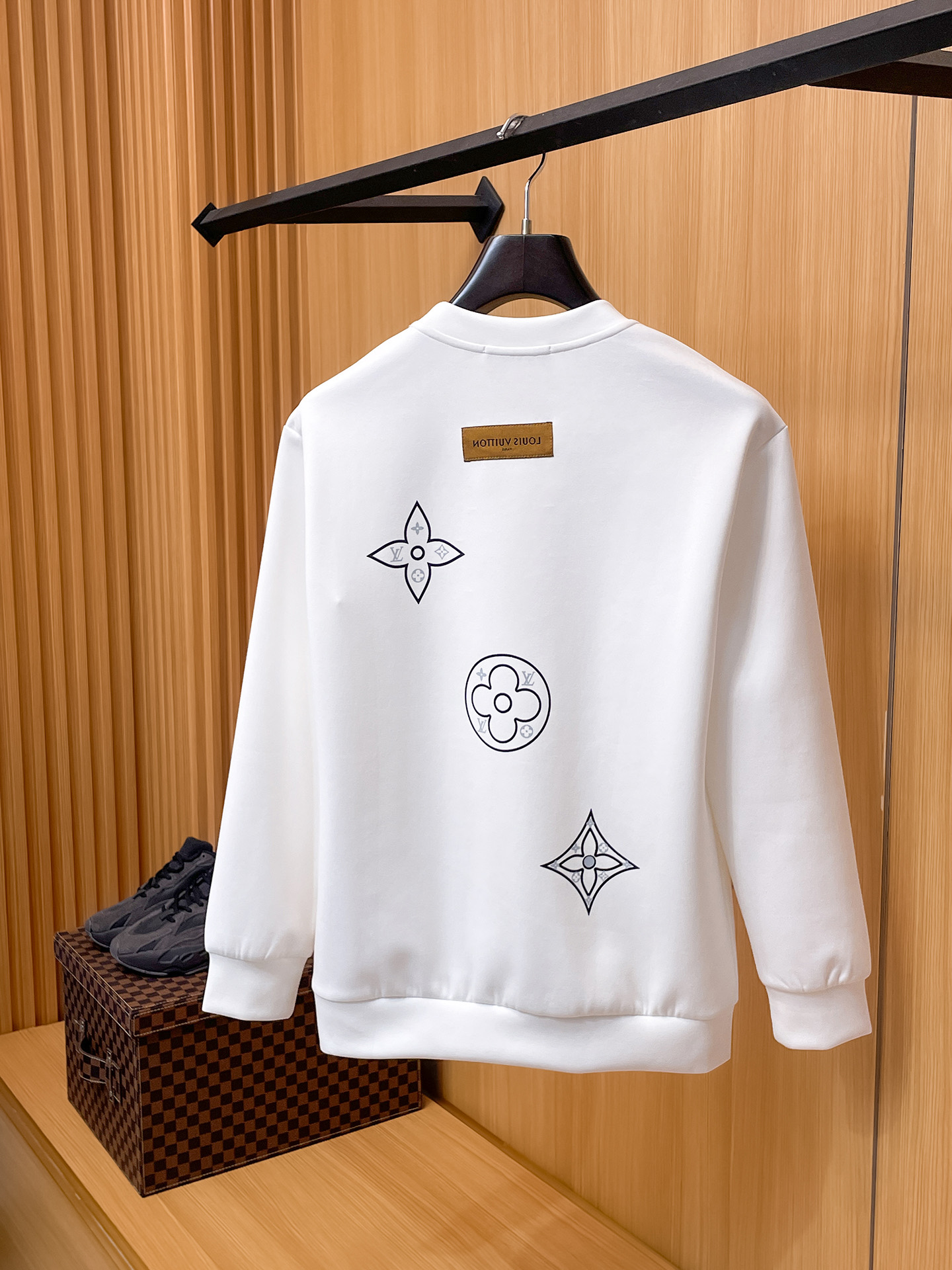 Louis Vuitton Male Hoodie Cotton Black Xs-s-m-l