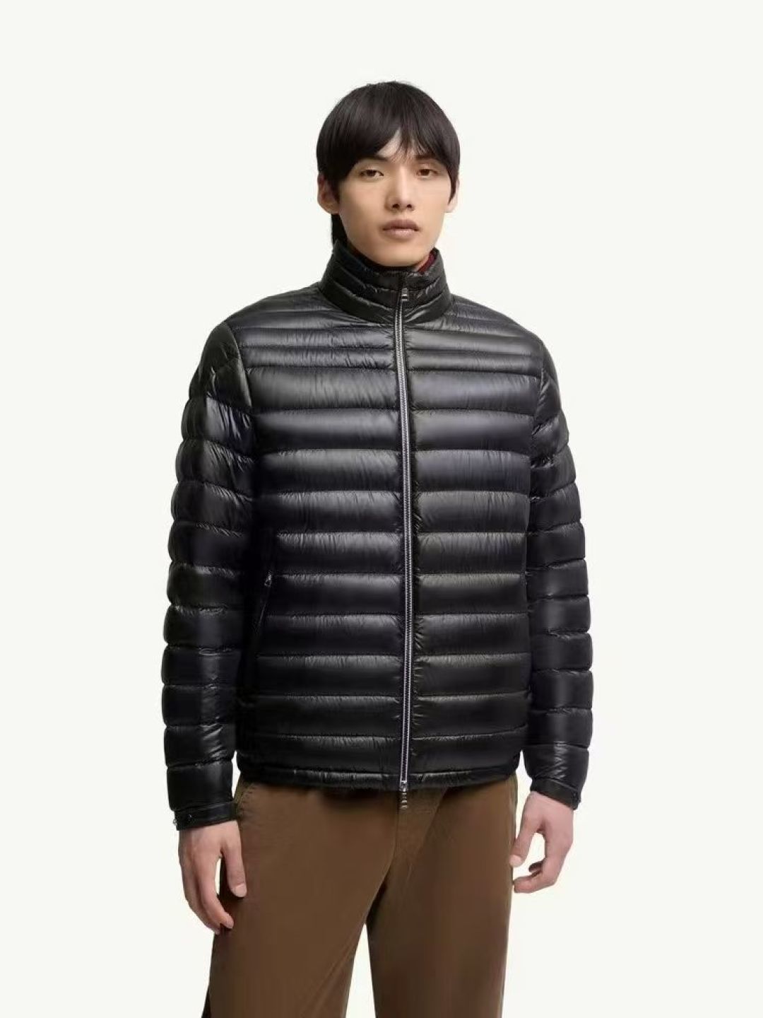 Moncler Couple Down Jacket White Duck Down Black Striped S-m-l-xl