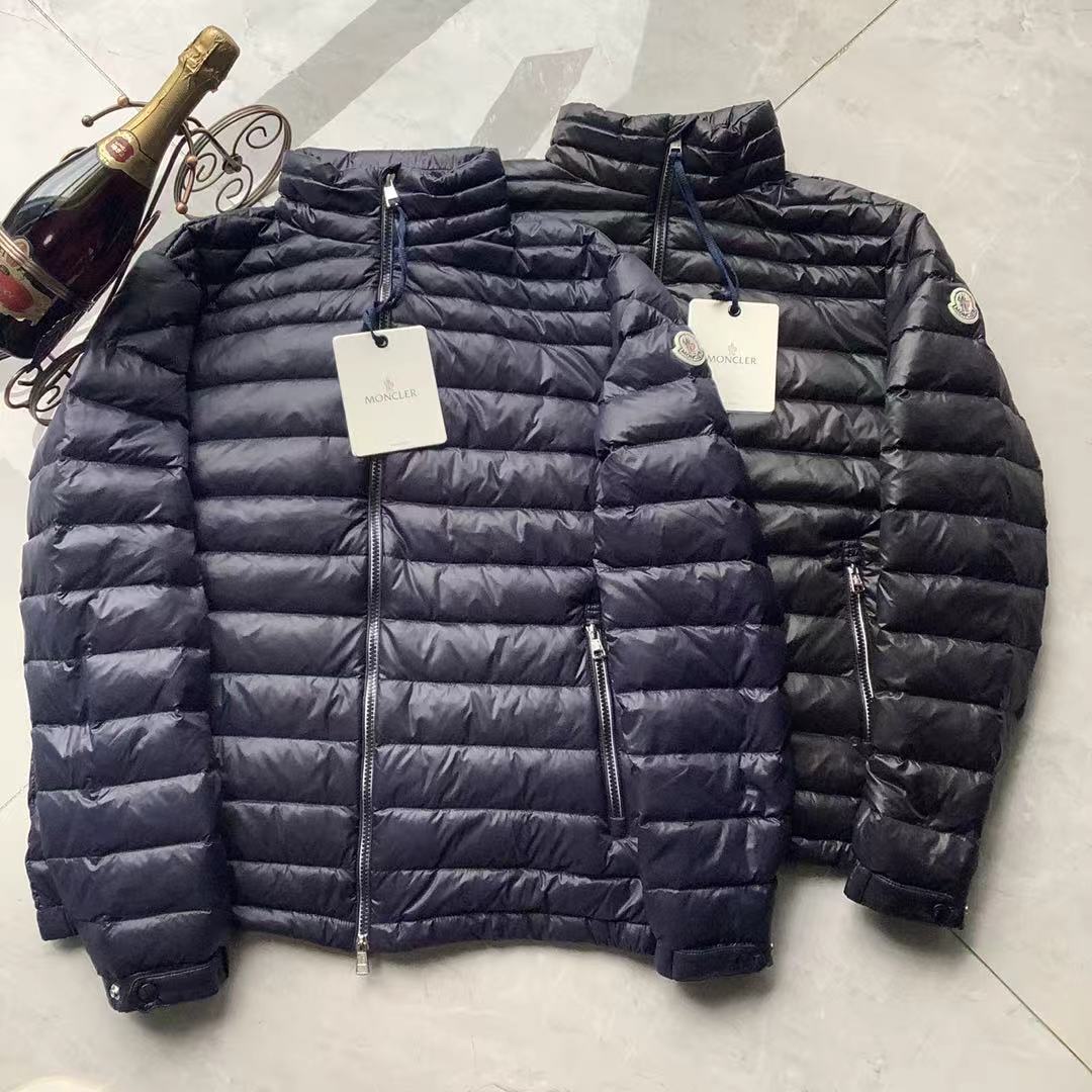 Moncler Couple Down Jacket White Duck Down Black Striped S-m-l-xl