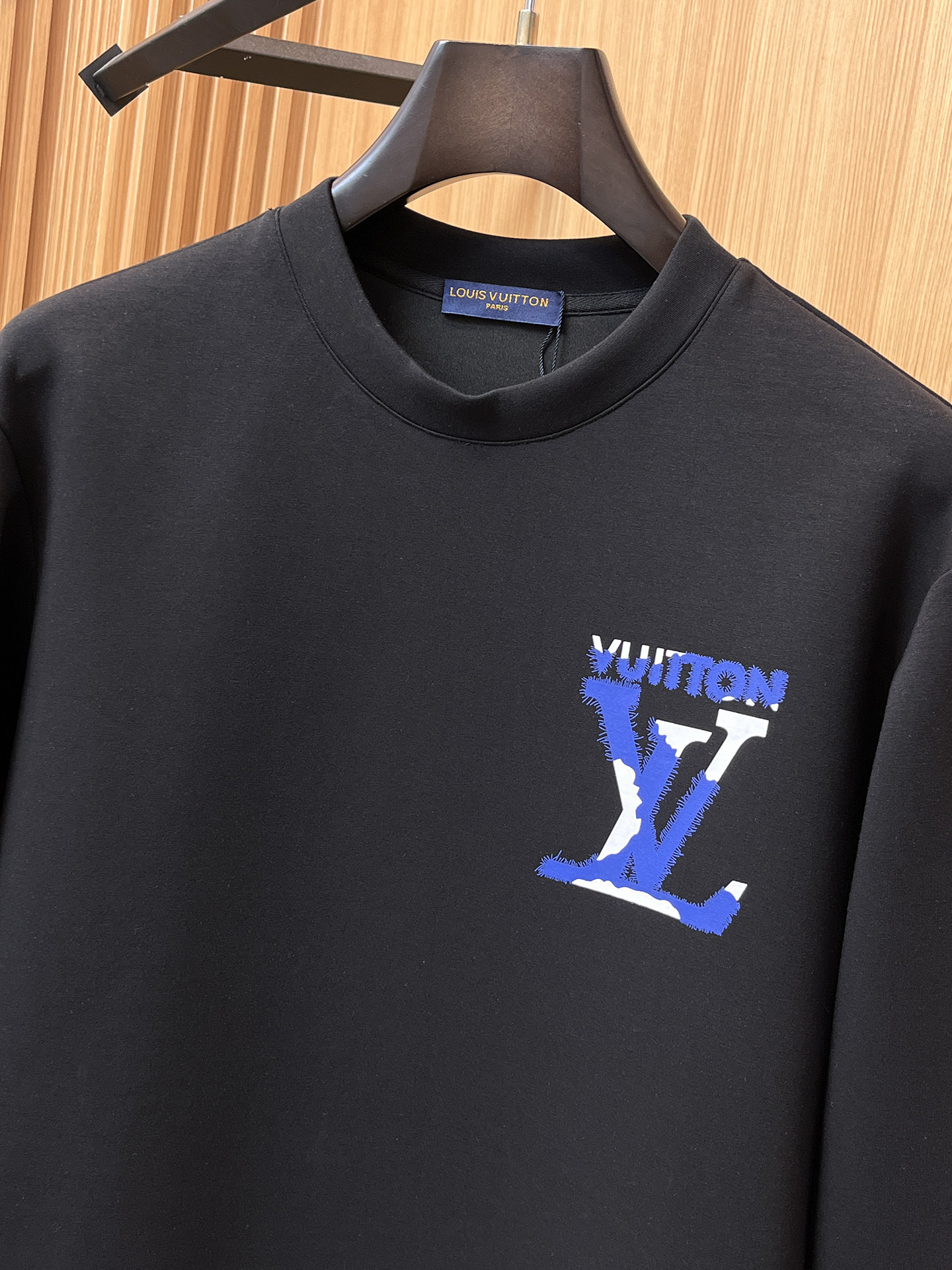 Louis Vuitton Male Hoodie Cotton Black Xs-s-m-l