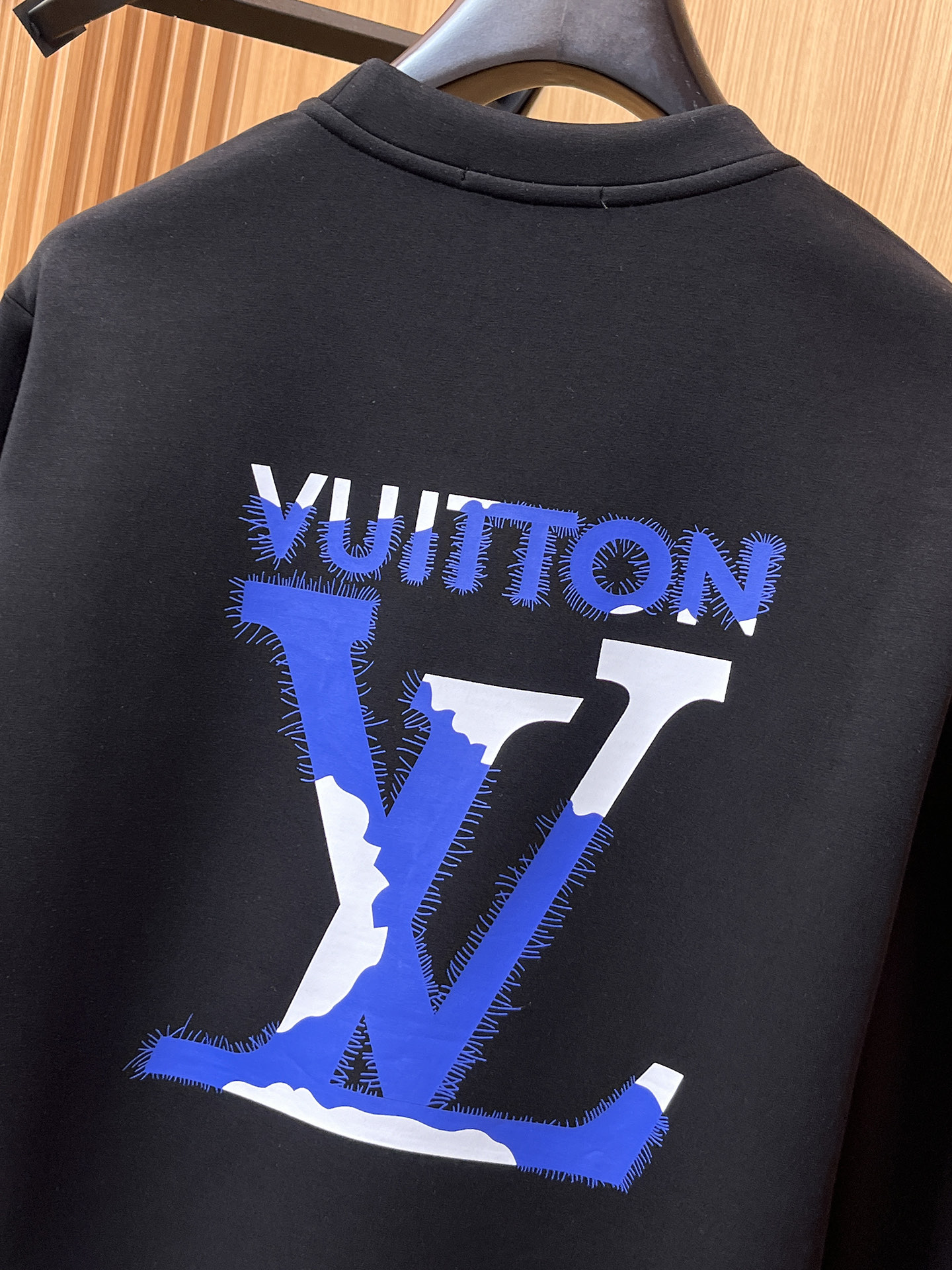 Louis Vuitton Male Hoodie Cotton Black Xs-s-m-l