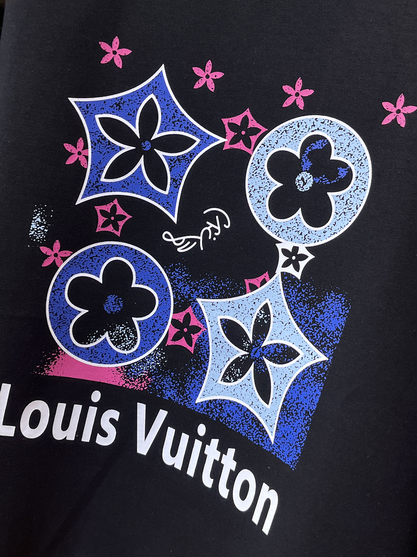 Louis Vuitton Male Hoodie Cotton Black Xs-s-m-l