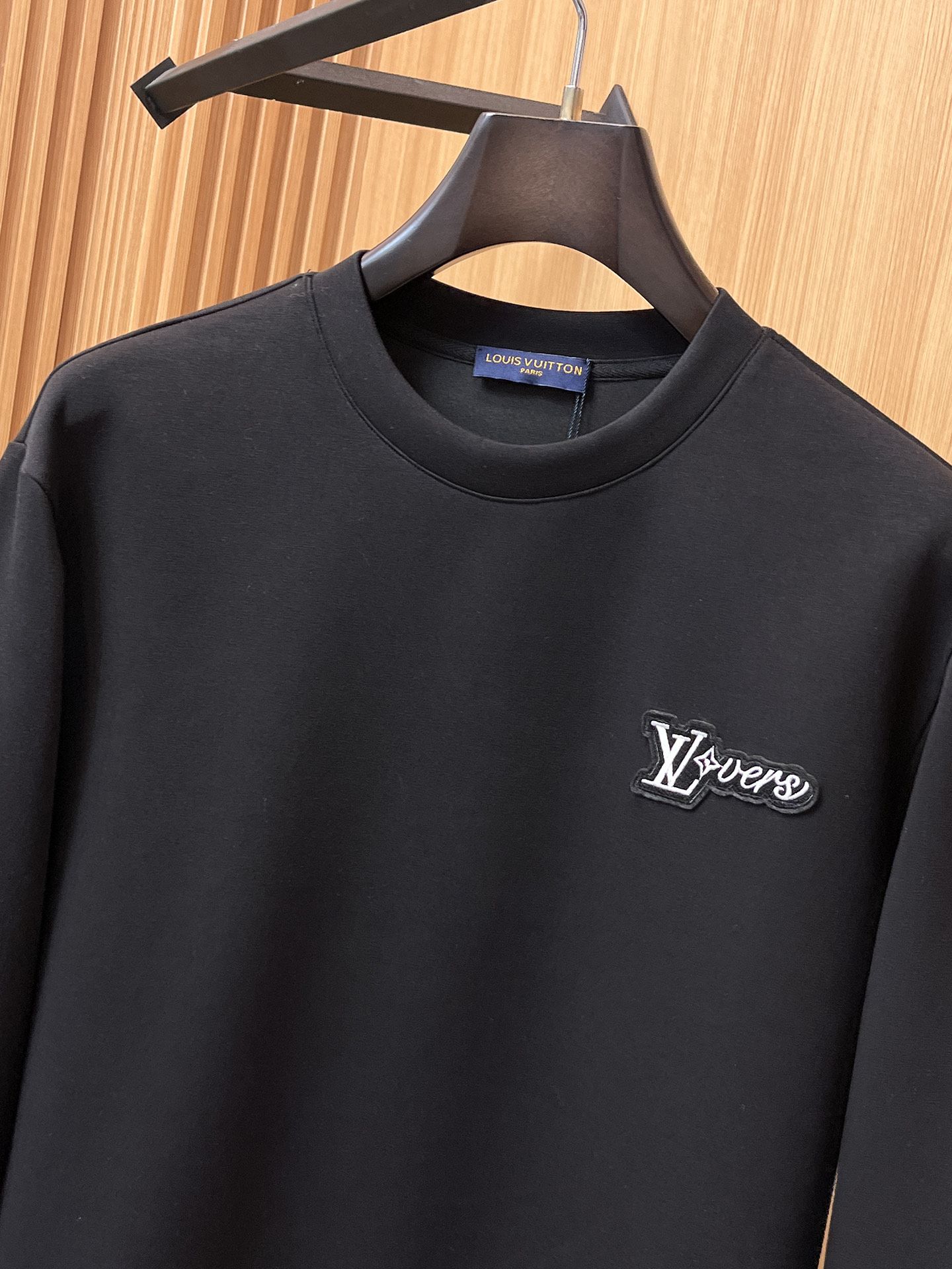 Louis Vuitton Male Hoodie Cotton Black Xs-s-m-l