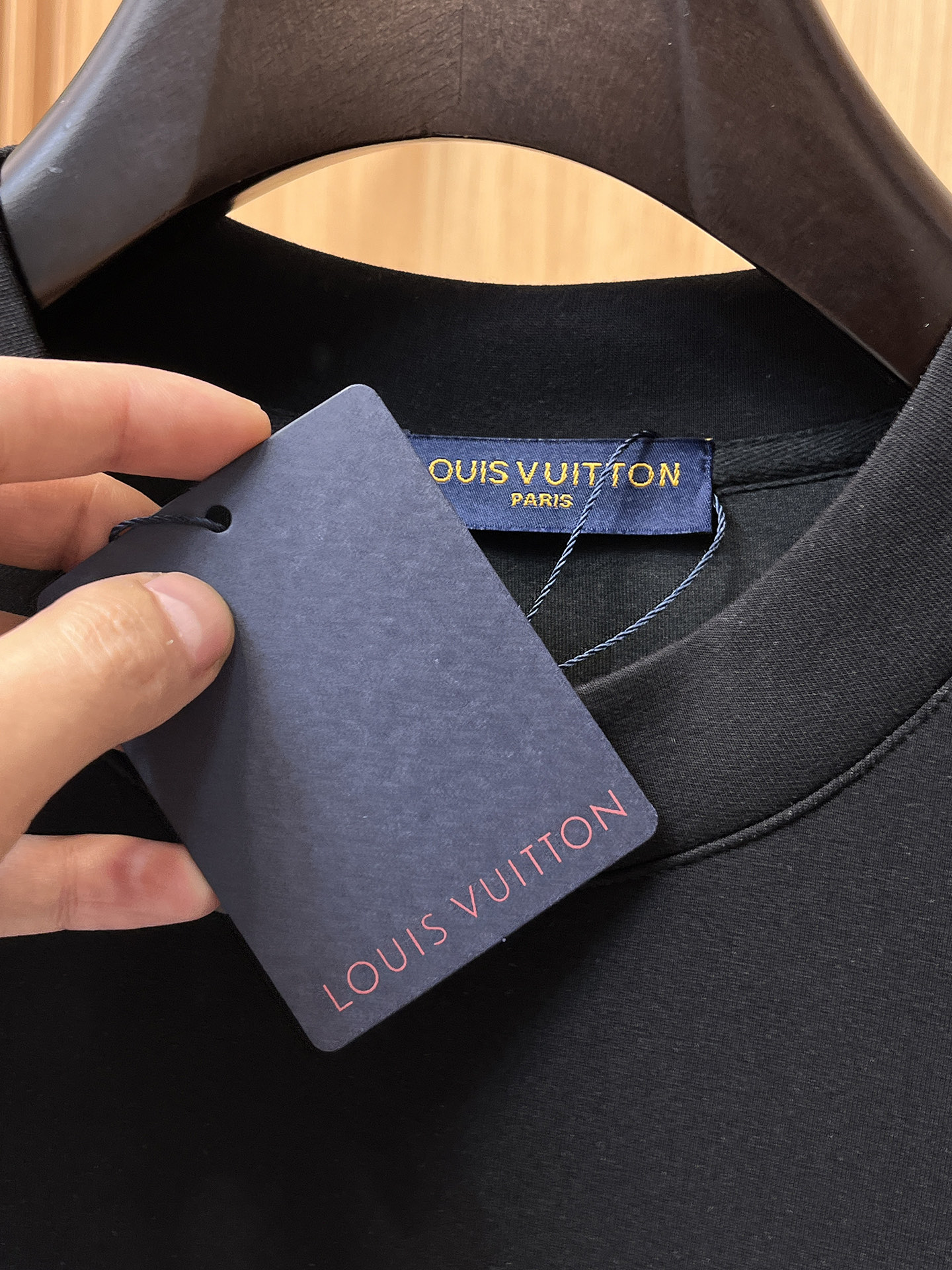 Louis Vuitton Male Hoodie Cotton Black Xs-s-m-l