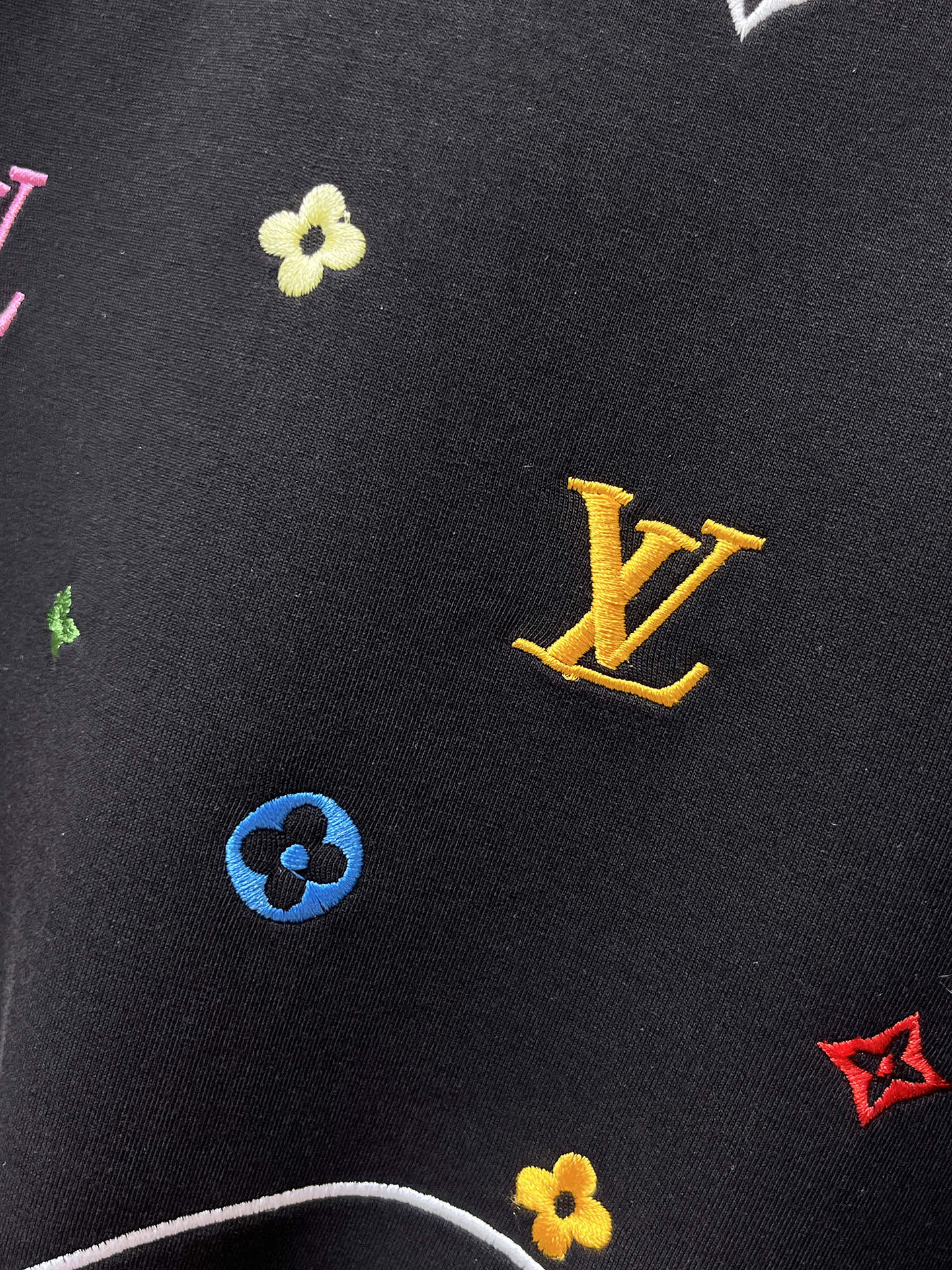 Louis Vuitton Male Hoodie Cotton Black Xs-s-m-l