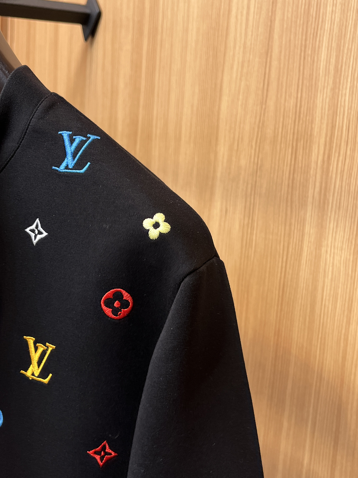 Louis Vuitton Male Hoodie Cotton Black Xs-s-m-l