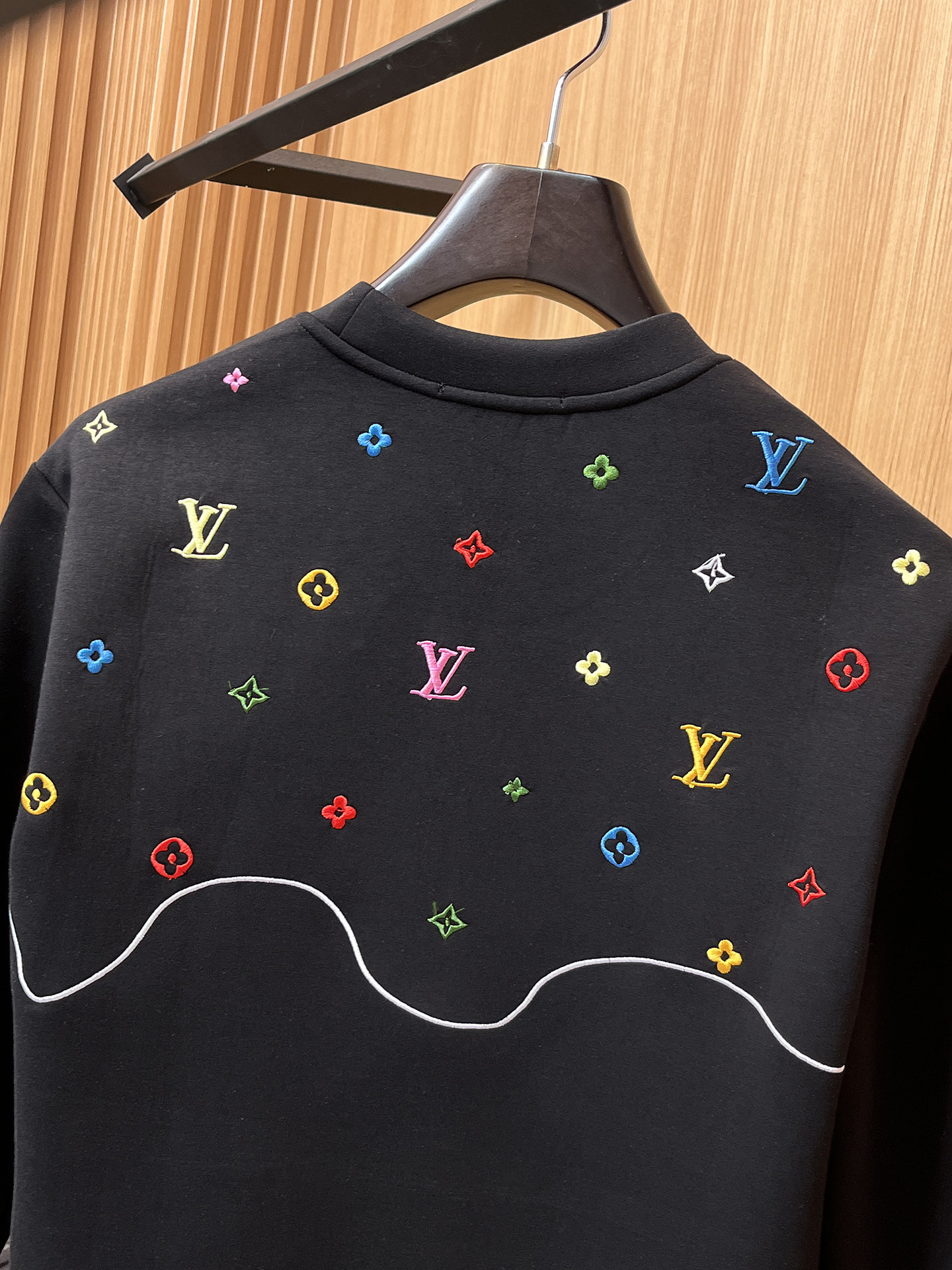Louis Vuitton Male Hoodie Cotton Black Xs-s-m-l