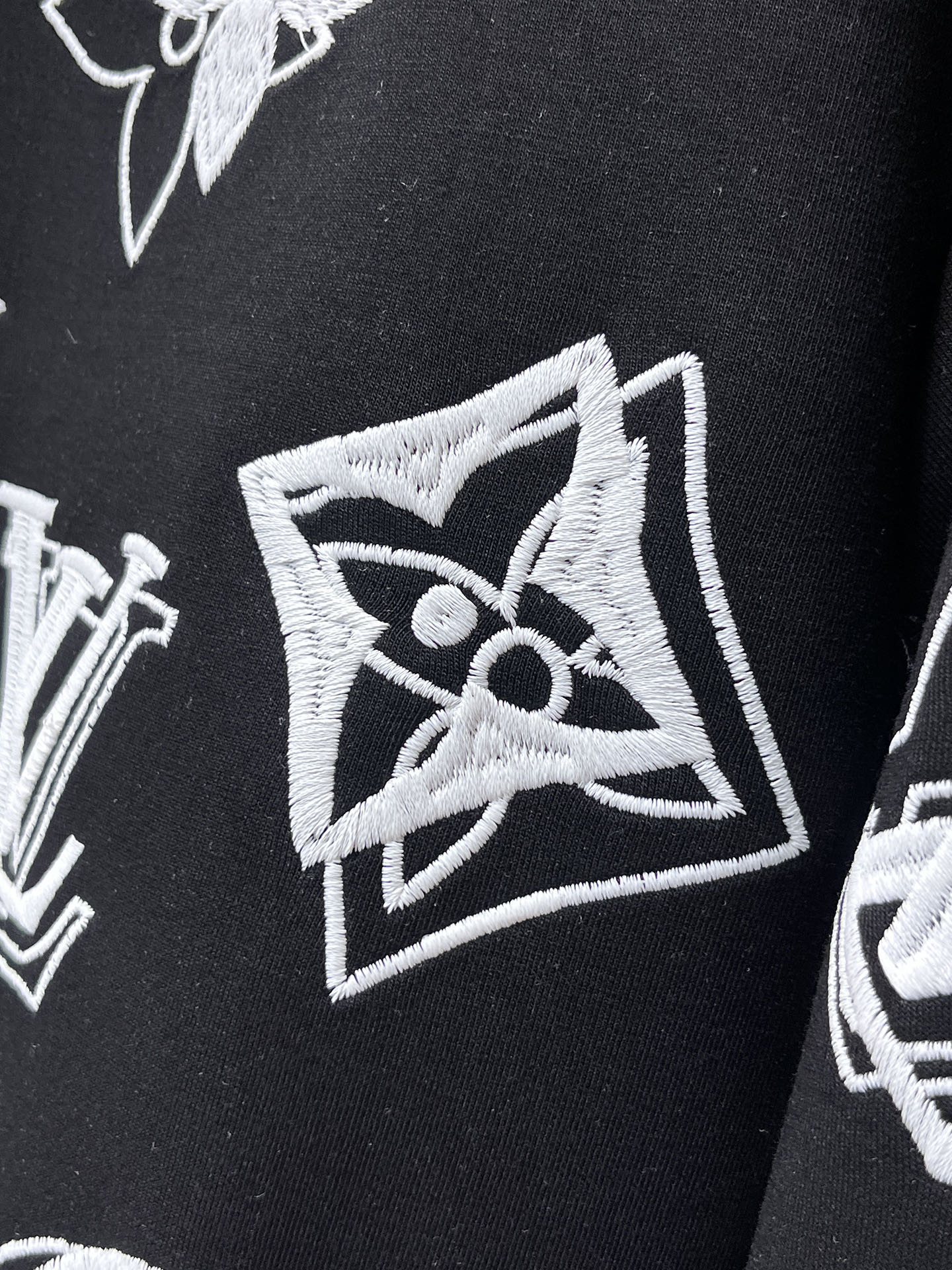 Louis Vuitton Male Hoodie Cotton Black Xs-s-m-l