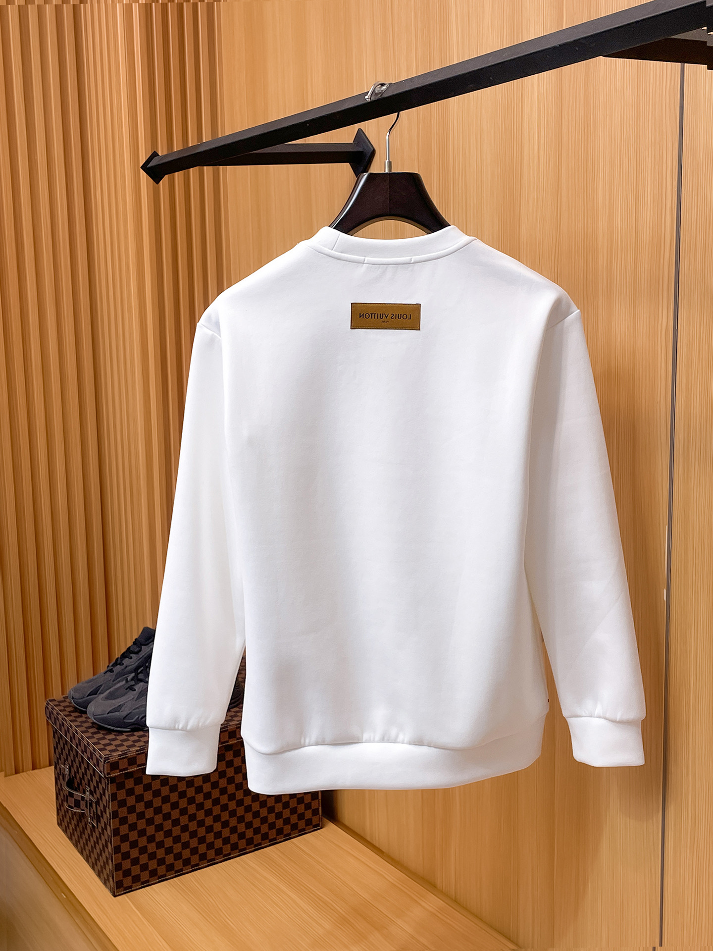 Louis Vuitton Male Hoodie Cotton Black Xs-s-m-l
