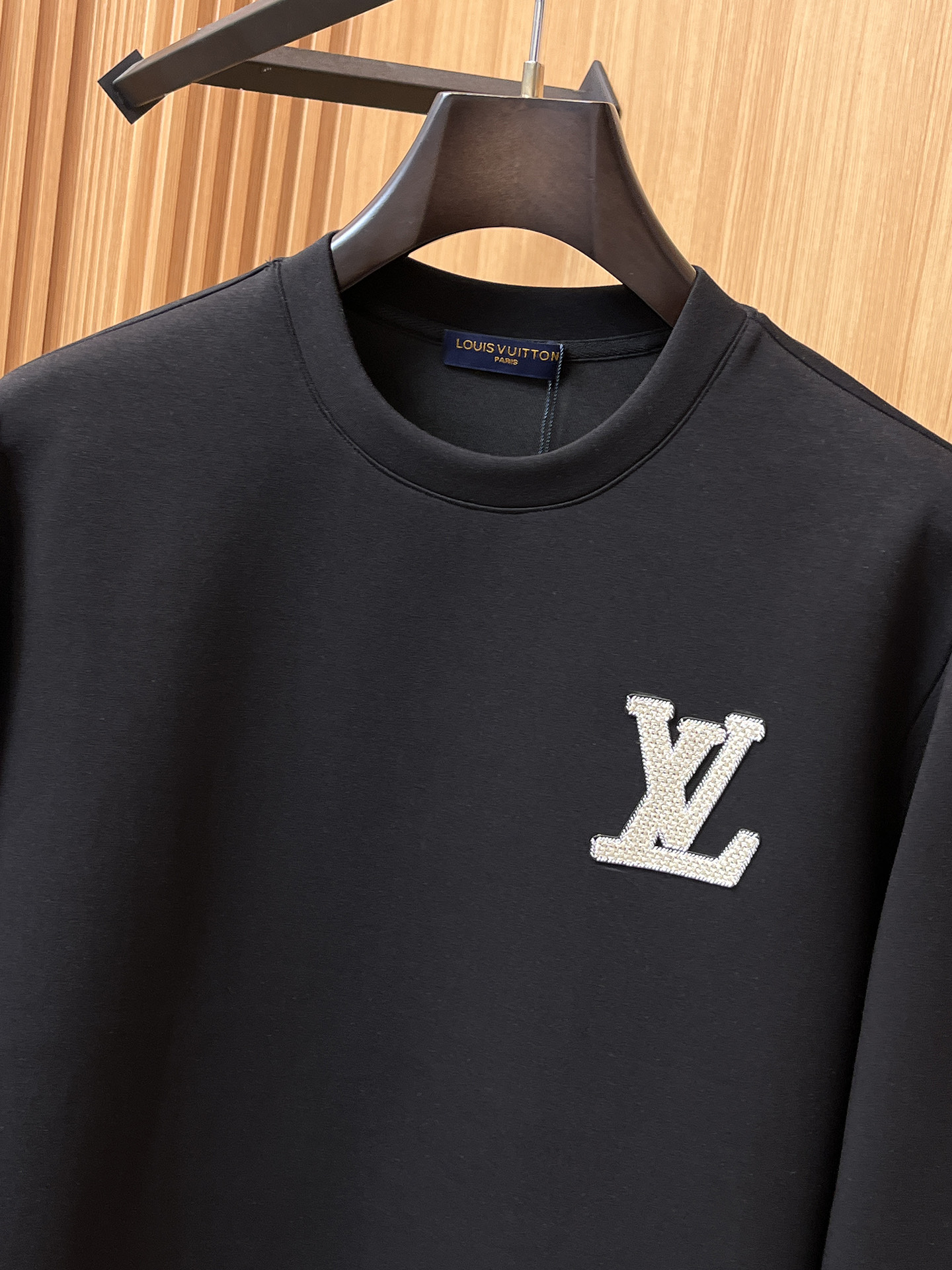 Louis Vuitton Male Hoodie Cotton Black Xs-s-m-l