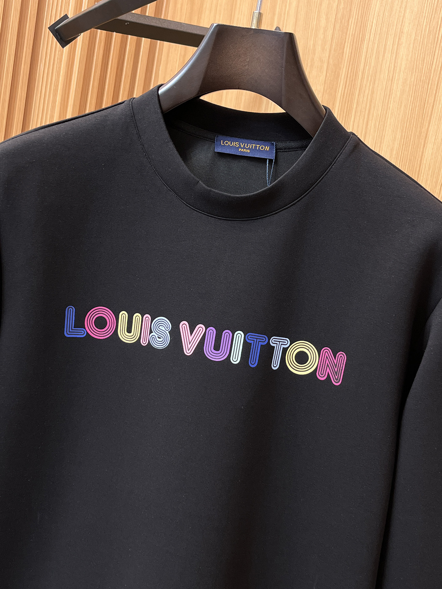 Louis Vuitton Male Hoodie Cotton Black Xs-s-m-l
