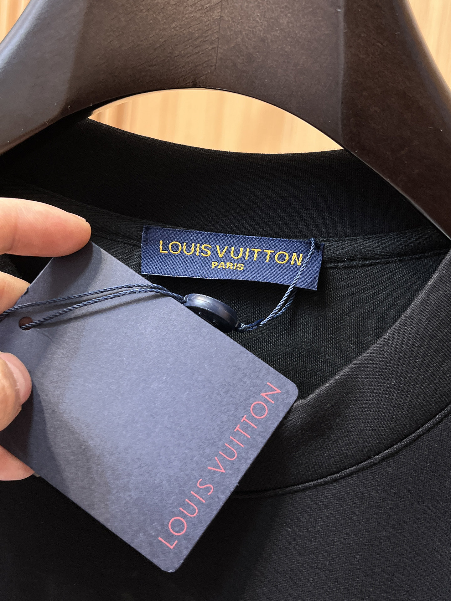 Louis Vuitton Male Hoodie Cotton Black Xs-s-m-l