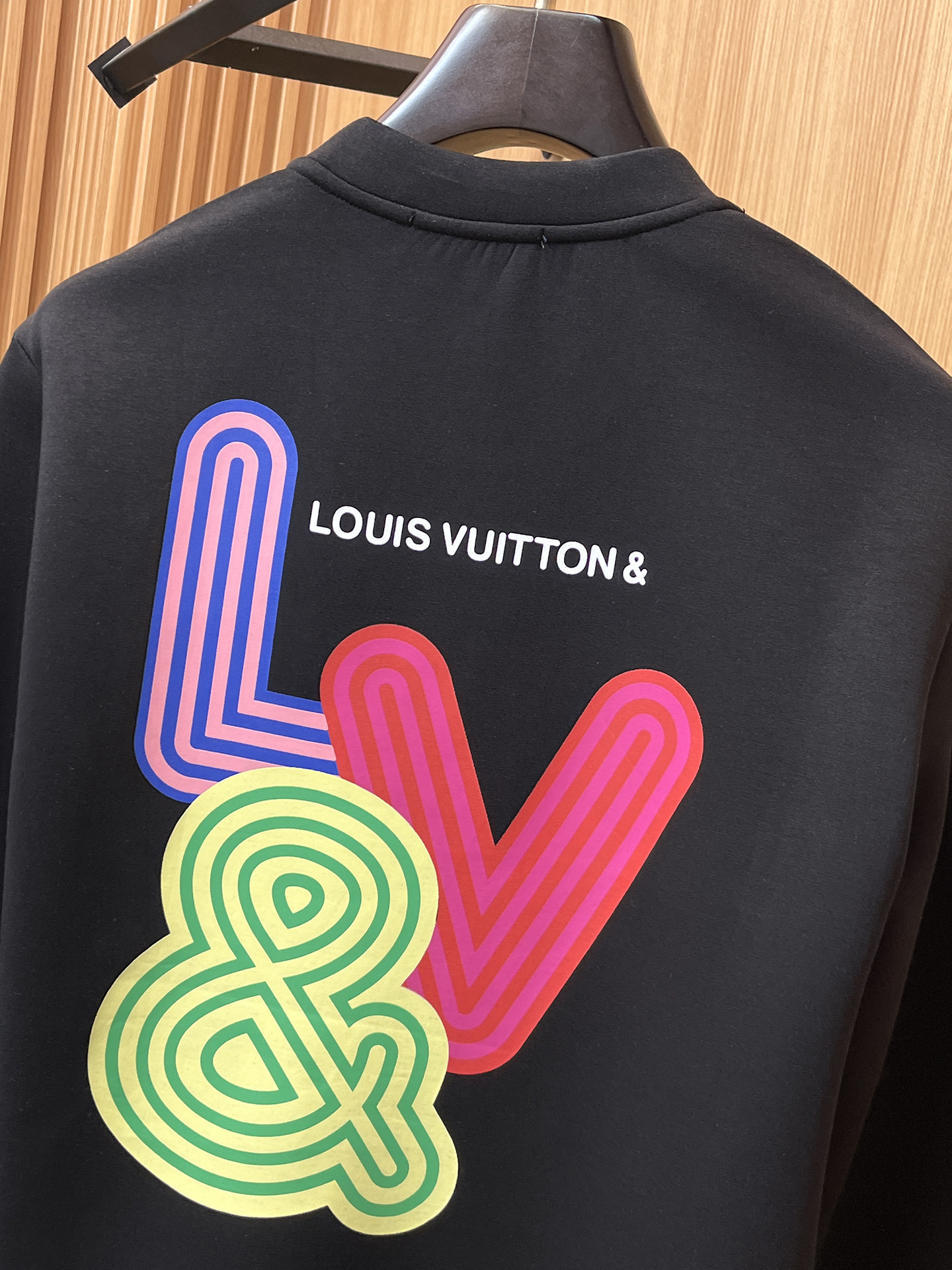 Louis Vuitton Male Hoodie Cotton Black Xs-s-m-l