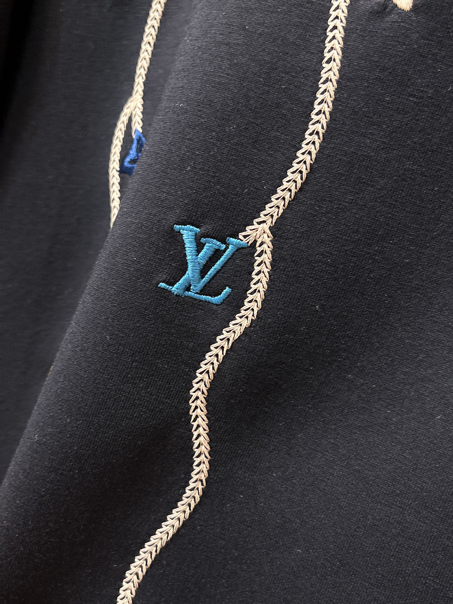 Louis Vuitton Male Hoodie Cotton Black Xs-s-m-l