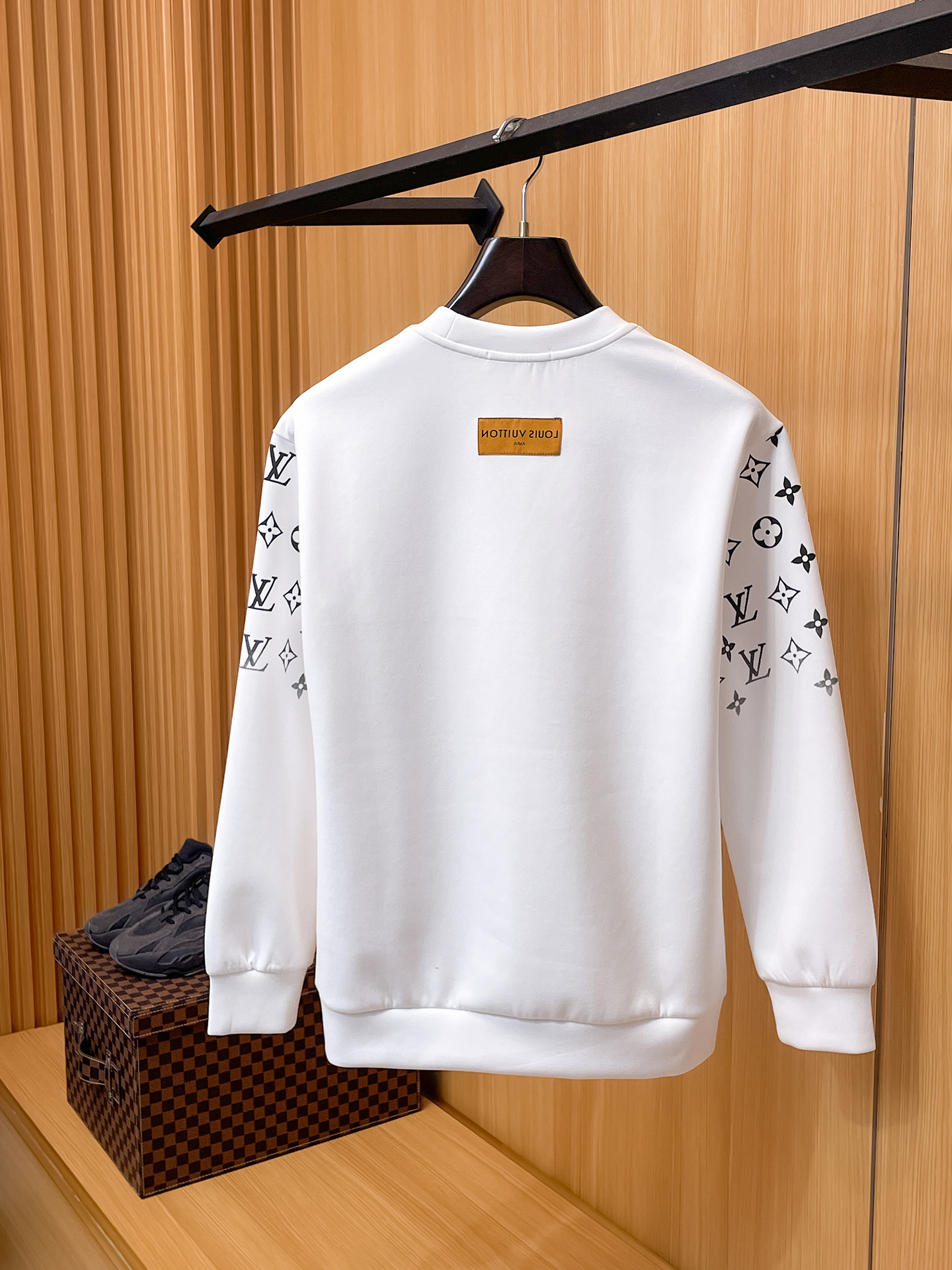 Louis Vuitton Male Hoodie Cotton Black Xs-s-m-l