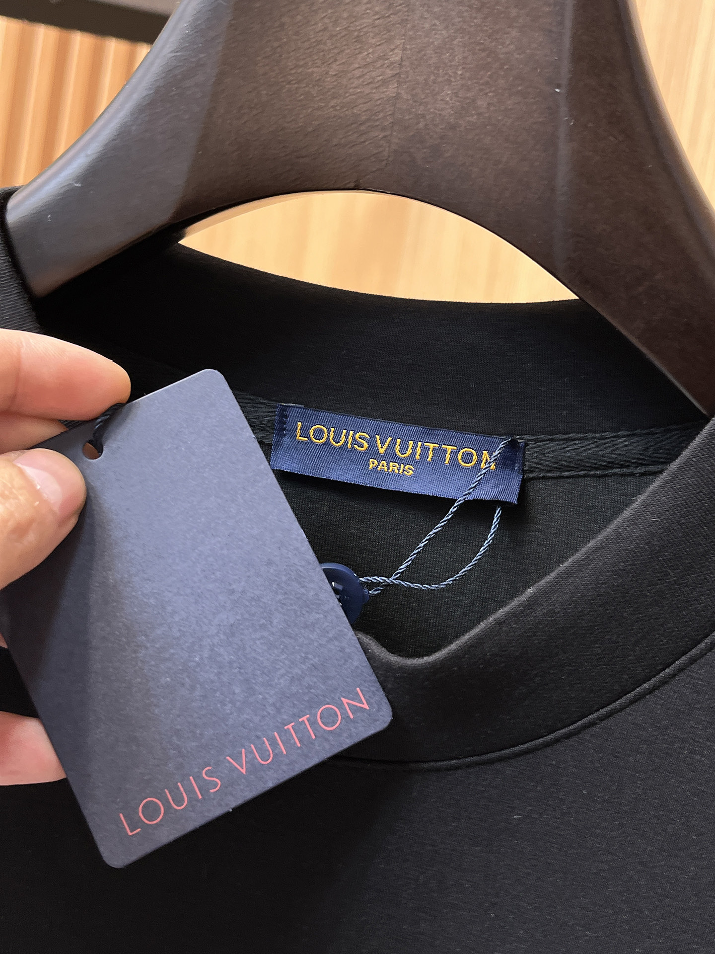 Louis Vuitton Male Hoodie Cotton Black Xs-s-m-l