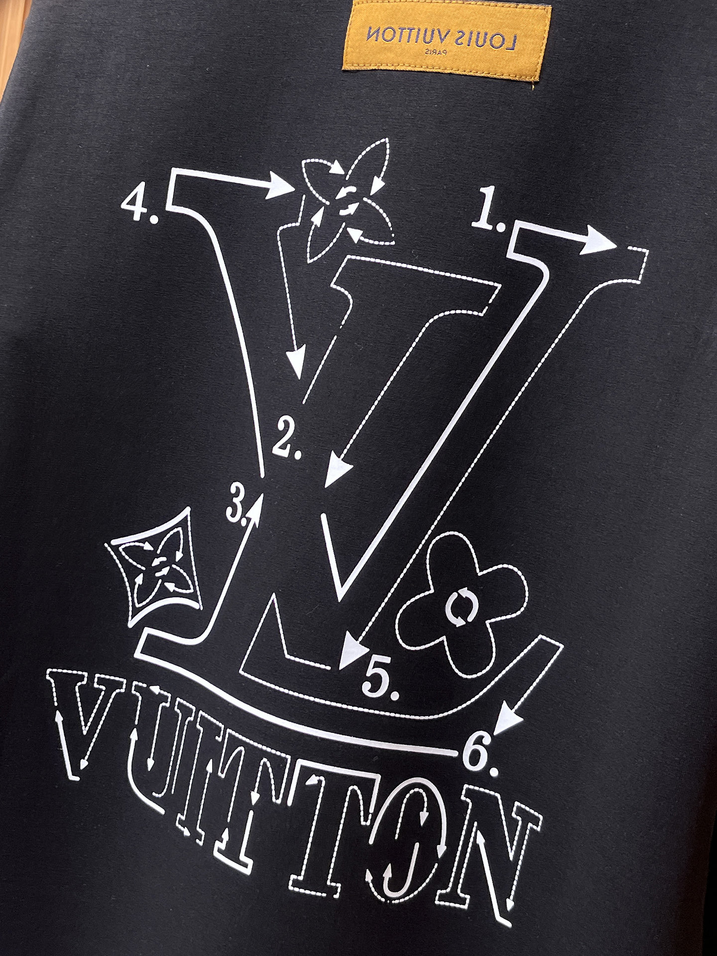 Louis Vuitton Male Hoodie Cotton Black Xs-s-m-l