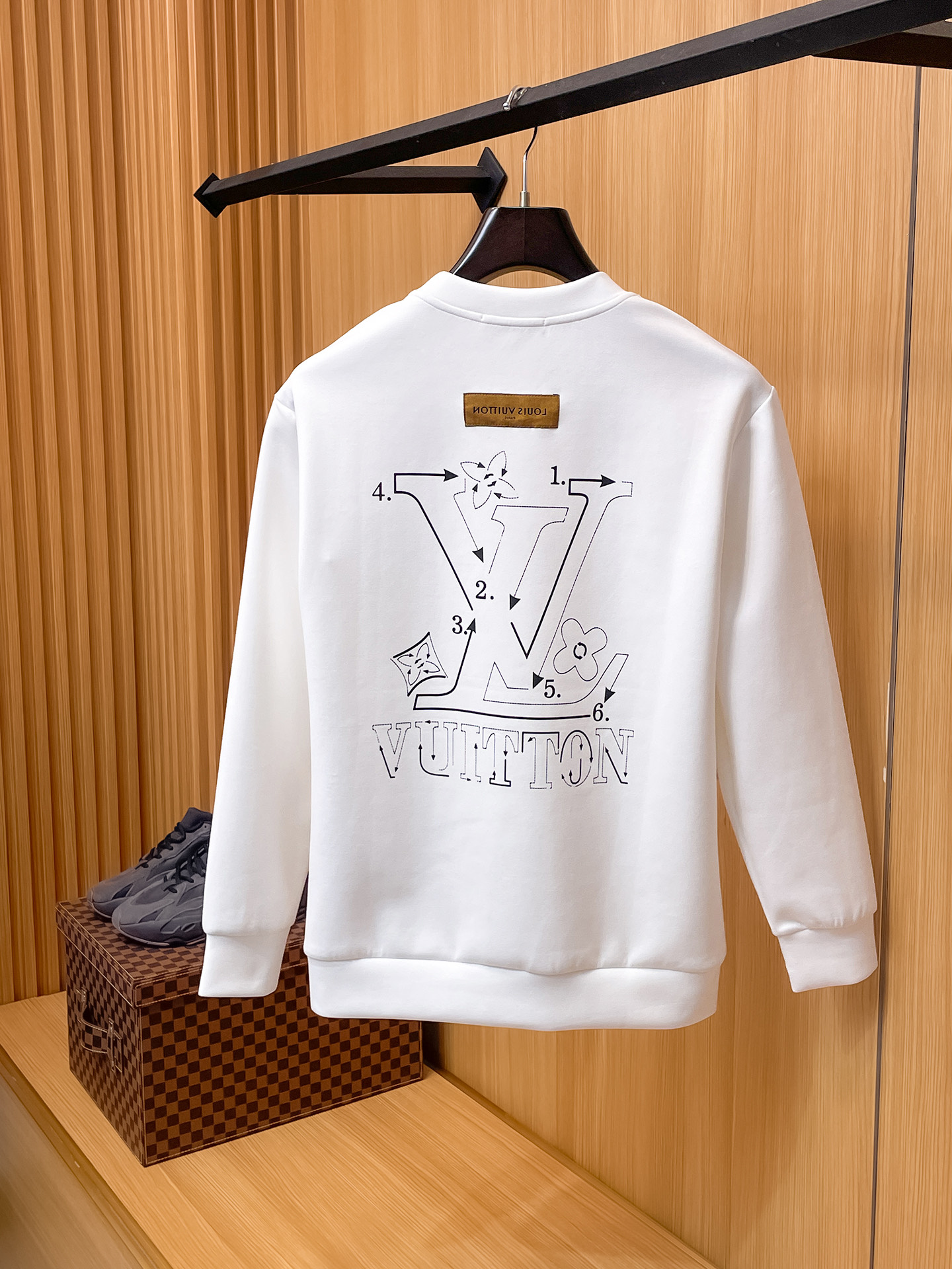 Louis Vuitton Male Hoodie Cotton Black Xs-s-m-l