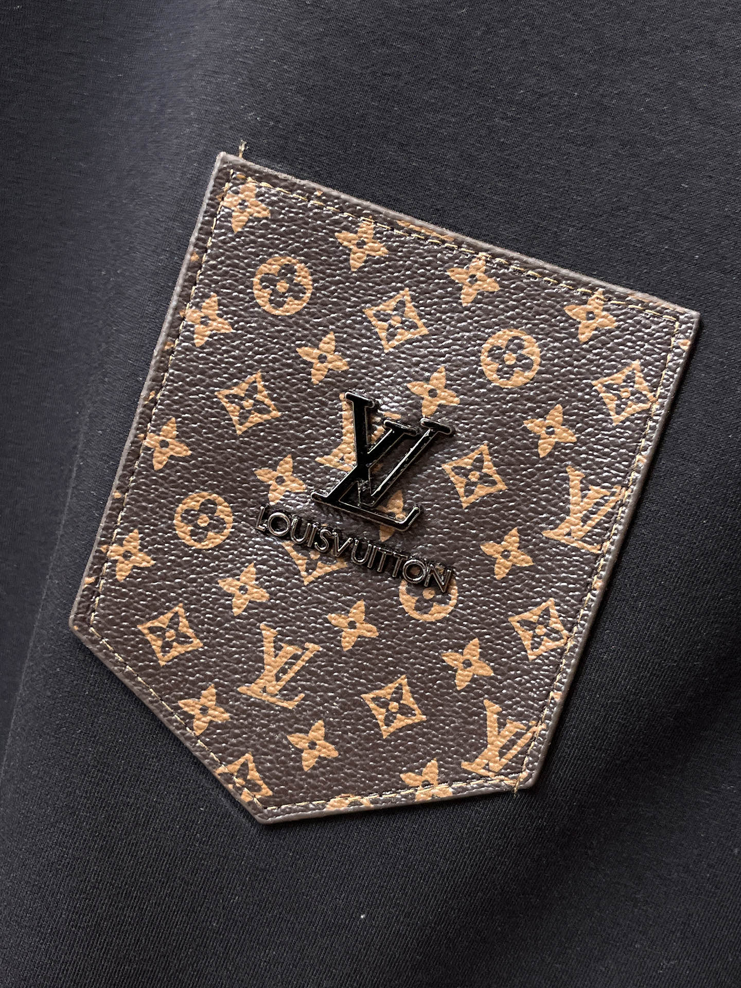 Louis Vuitton Male Hoodie Cotton Black Xs-s-m-l