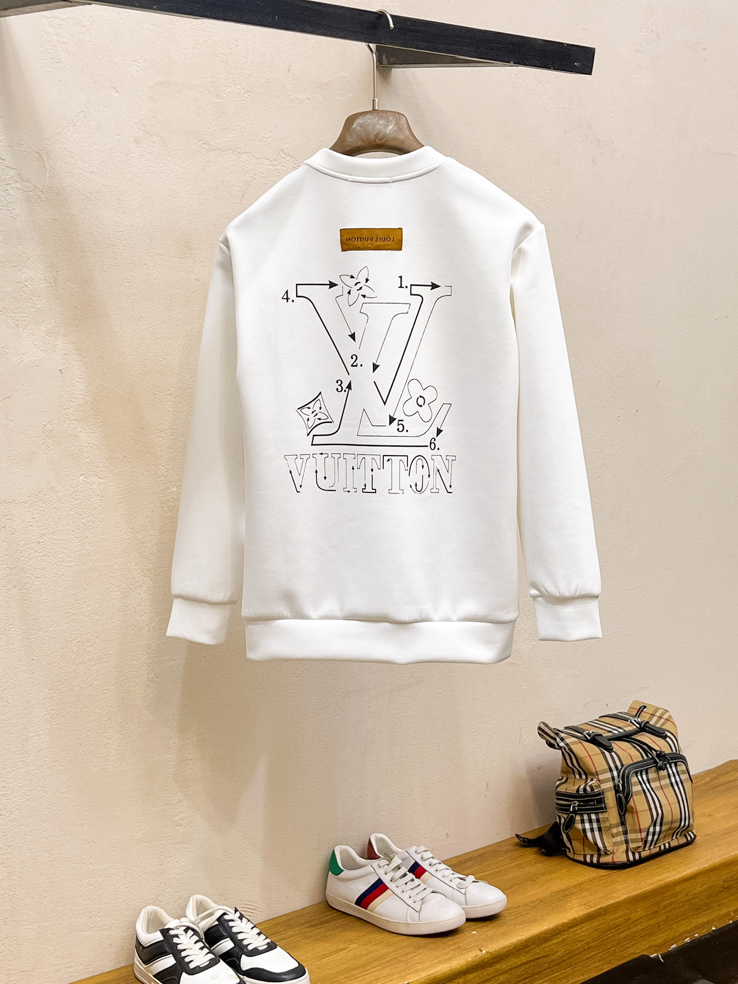 Louis Vuitton Male Hoodie Cotton Black Xs-s-m-l