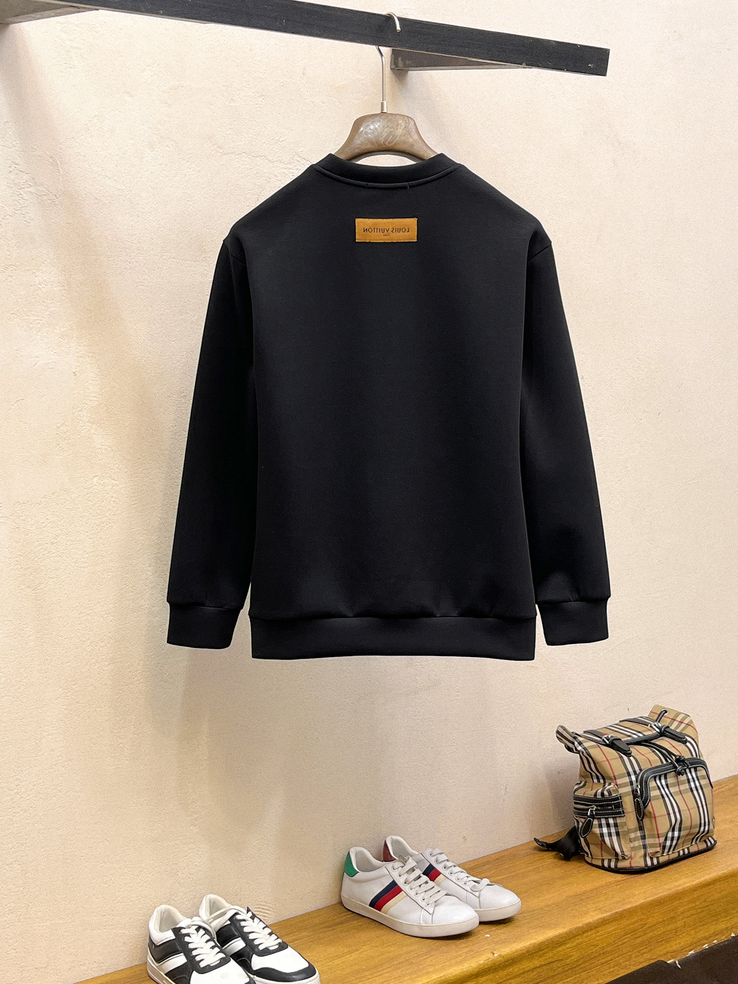 Louis Vuitton Male Hoodie Cotton Black Xs-s-m-l