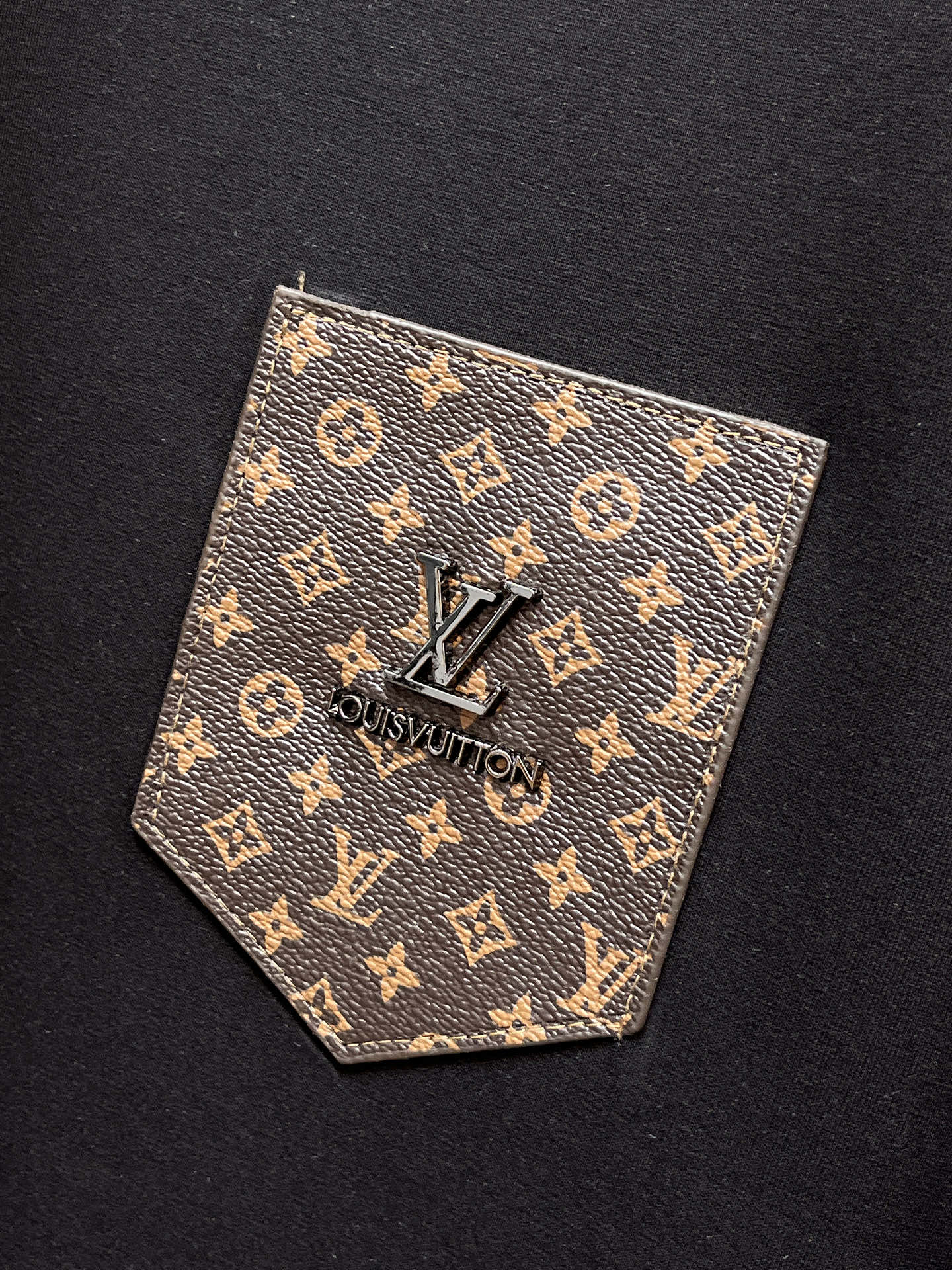 Louis Vuitton Male Hoodie Cotton Black Xs-s-m-l