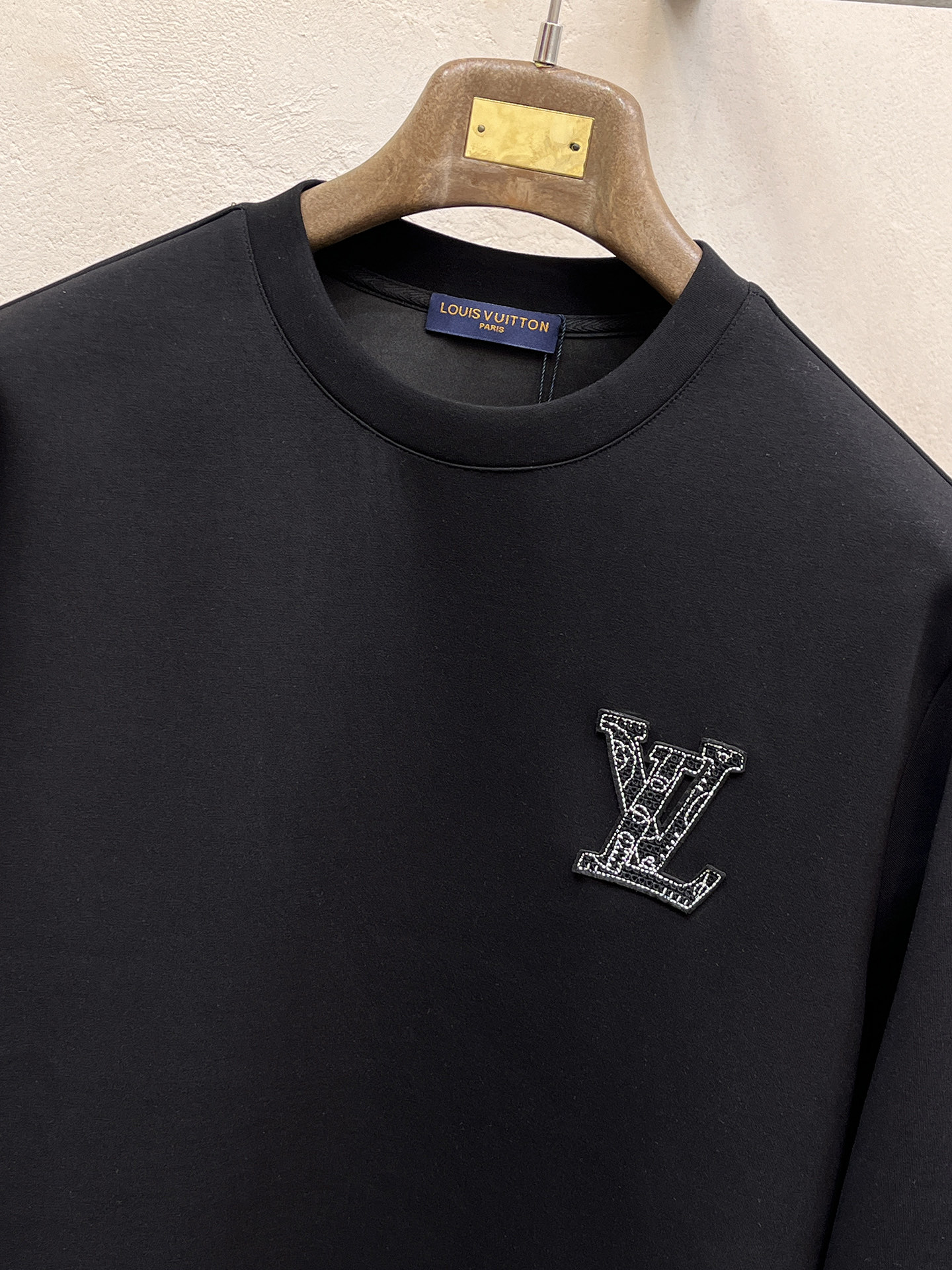 Louis Vuitton Male Hoodie Cotton Black Xs-s-m-l