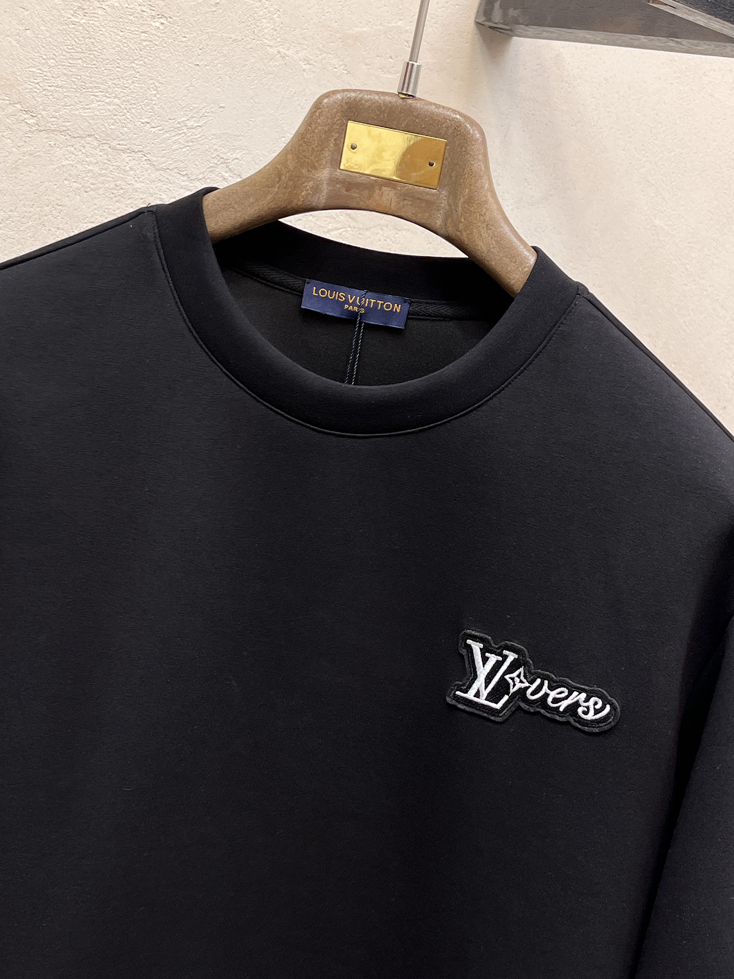 Louis Vuitton Male Hoodie Cotton Black Xs-s-m-l