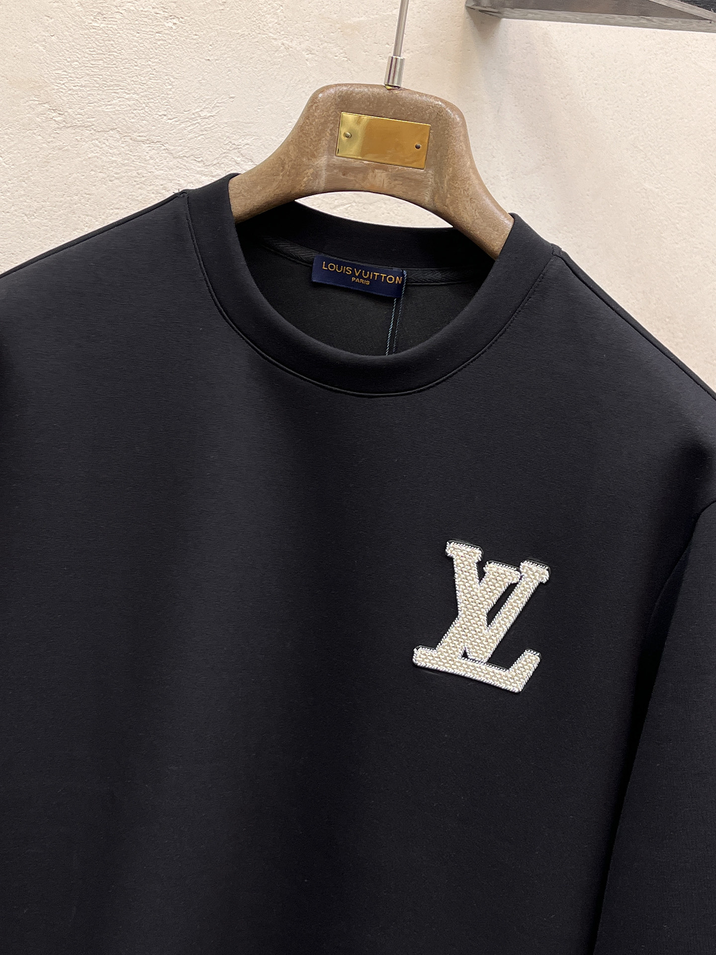 Louis Vuitton Male Hoodie Cotton Black Xs-s-m-l