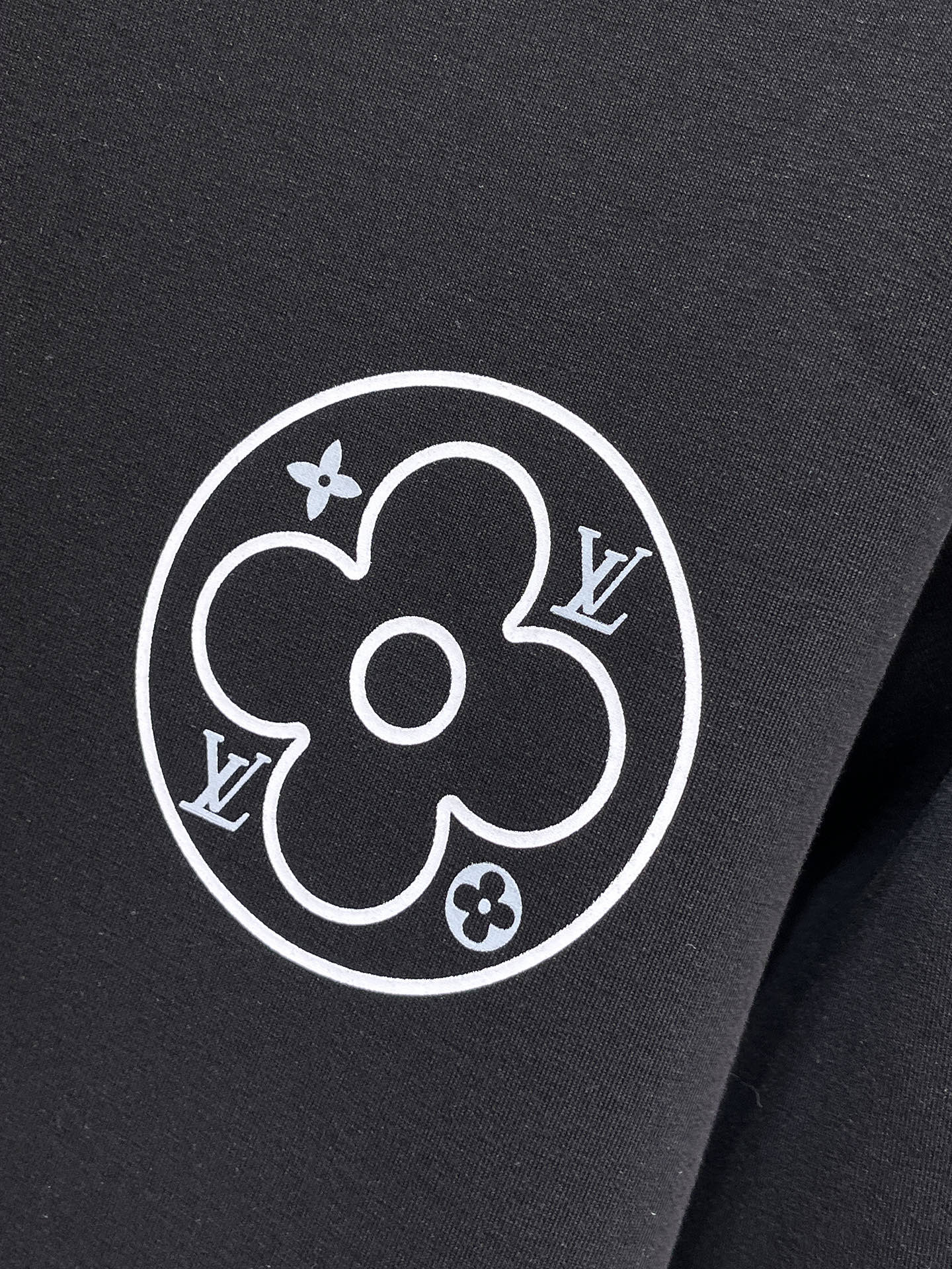 Louis Vuitton Male Hoodie Cotton Black Xs-s-m-l