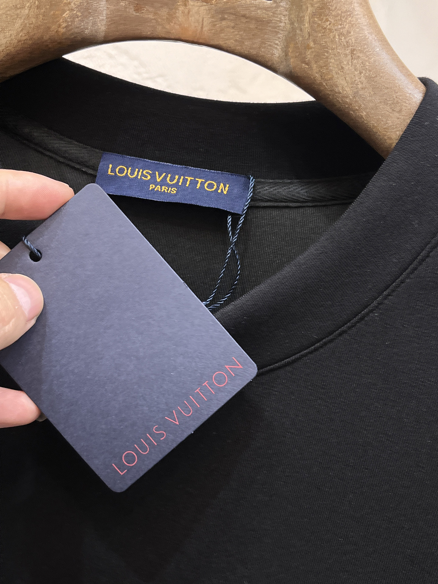 Louis Vuitton Male Hoodie Cotton Black Xs-s-m-l