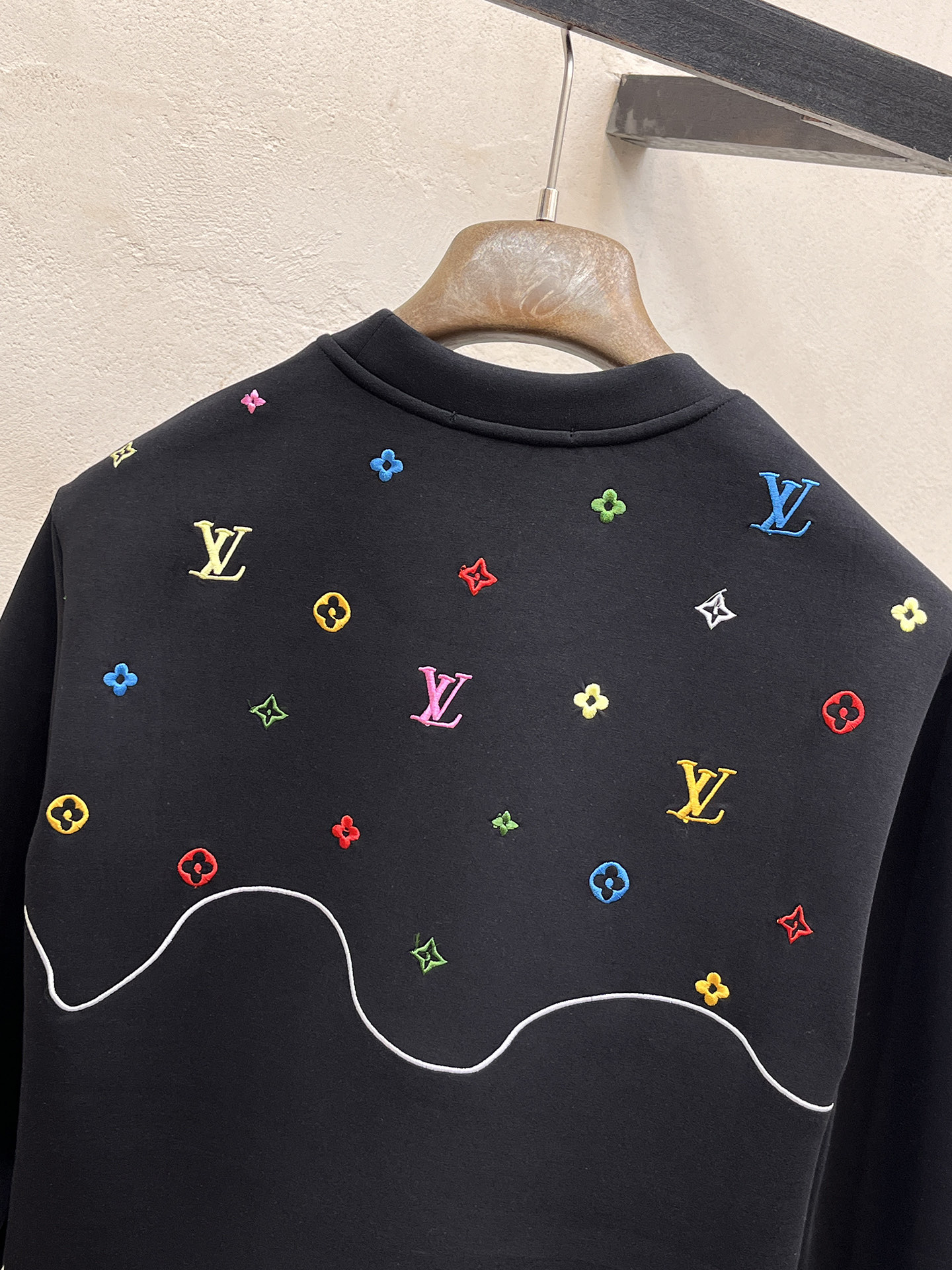 Louis Vuitton Male Hoodie Cotton Black Xs-s-m-l