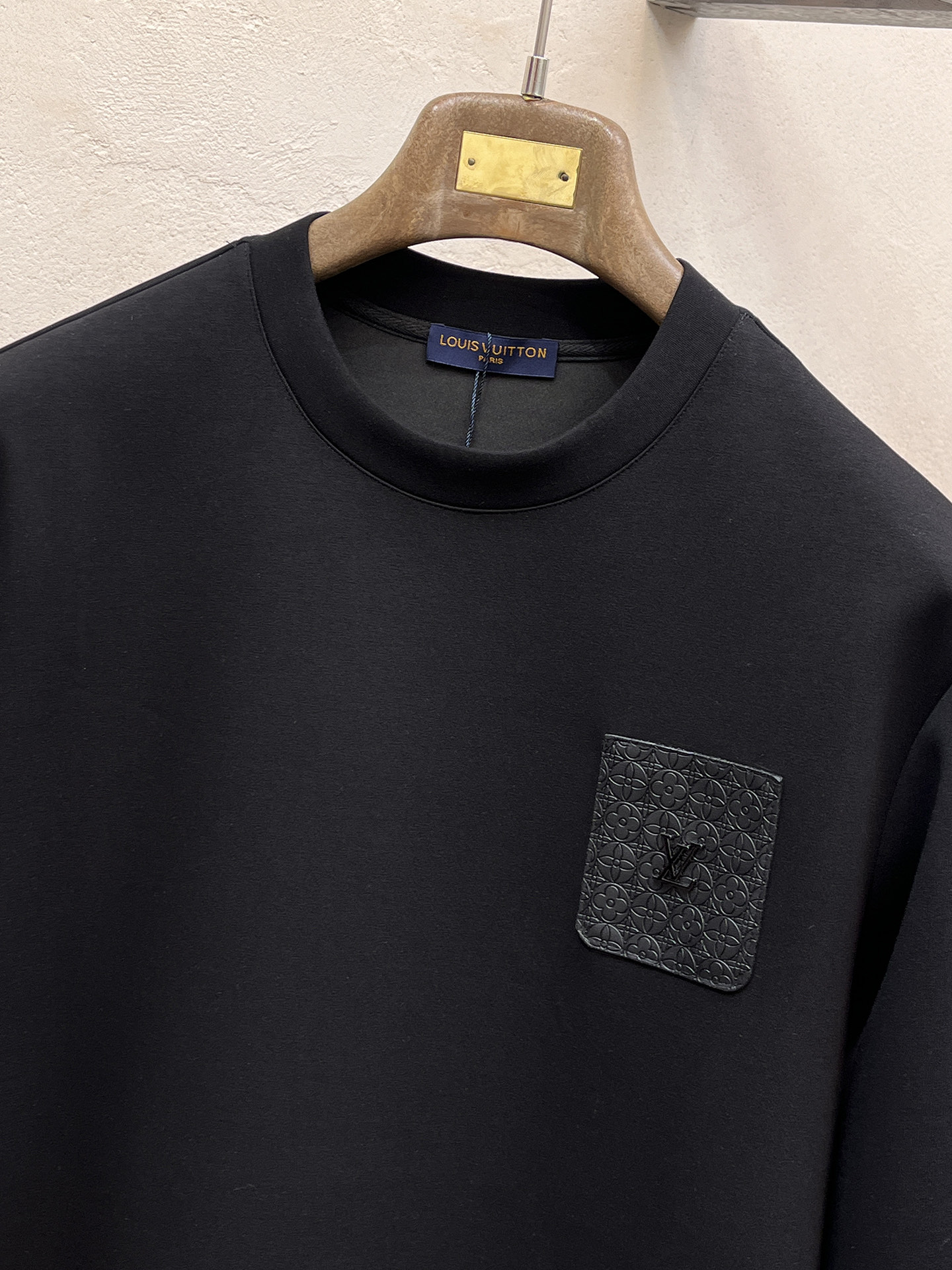 Louis Vuitton Male Hoodie Cotton Black Xs-s-m-l