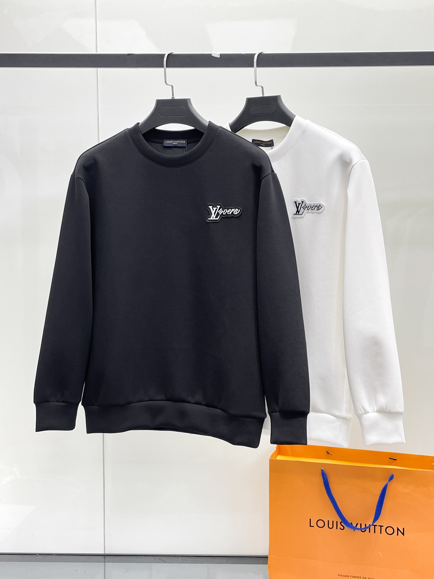 Louis Vuitton Male Hoodie Cotton Black Xs-s-m-l
